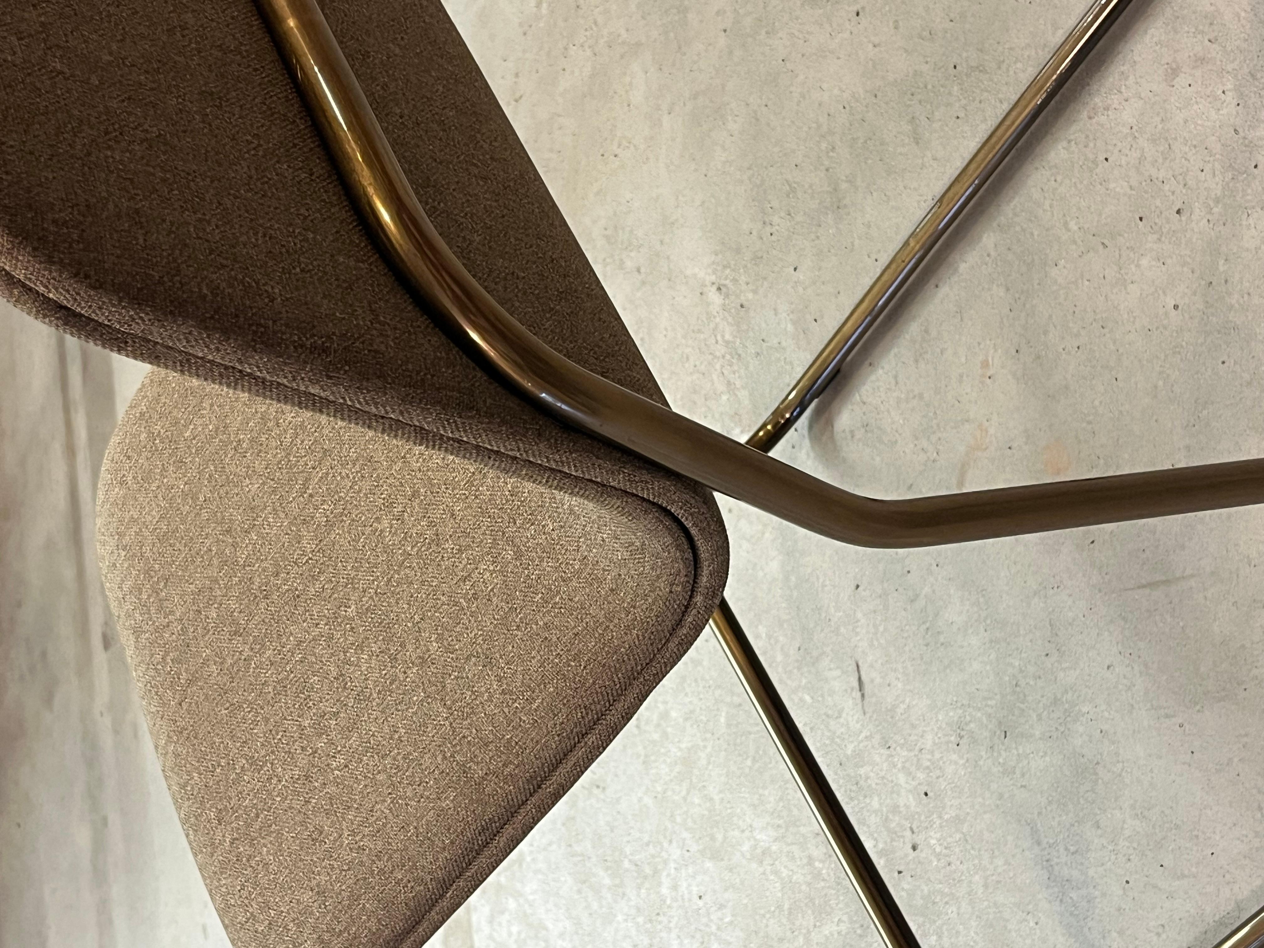 Counter chairs by Jacob Nitz for Bogaerts. Bronze look base with light brown uph (Metall) im Angebot