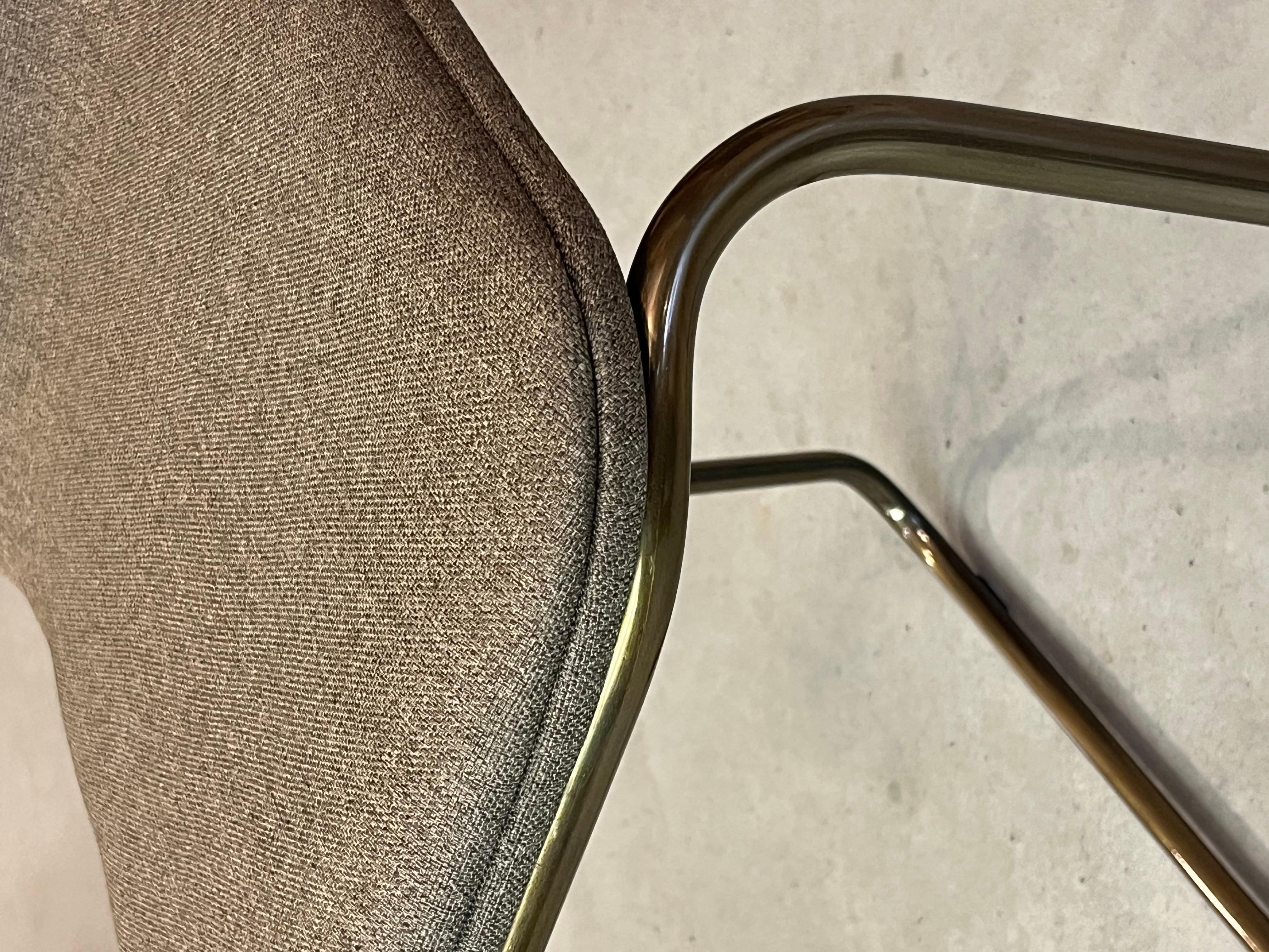 Counter chairs by Jacob Nitz for Bogaerts. Bronze look base with light brown uph im Angebot 1