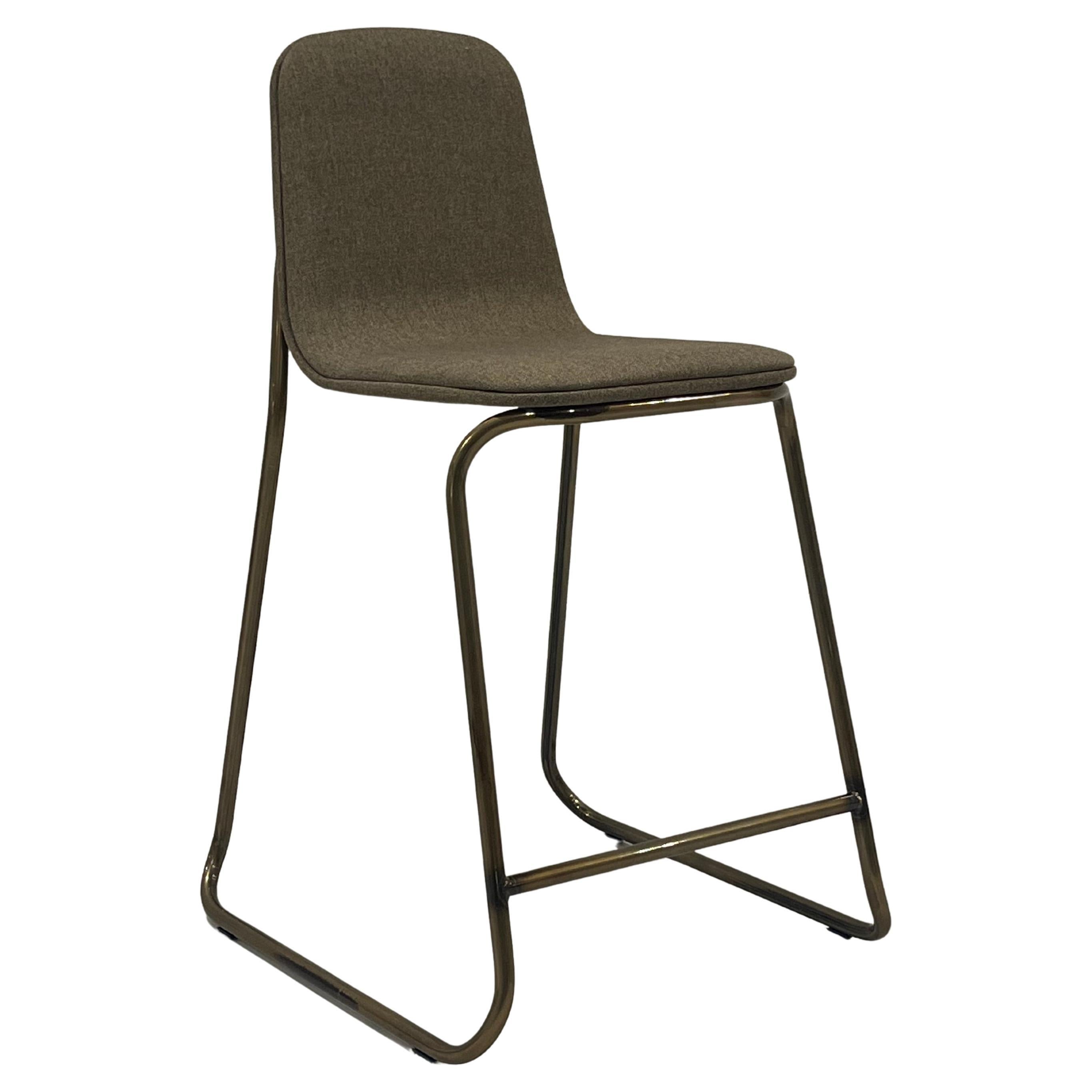 Counter chairs by Jacob Nitz for Bogaerts. Bronze look base with light brown uph im Angebot