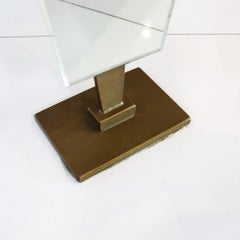 COUNTER DESK MIRROR 1935 Art Deco American Mirror In Steel With Hard Enamel Pain