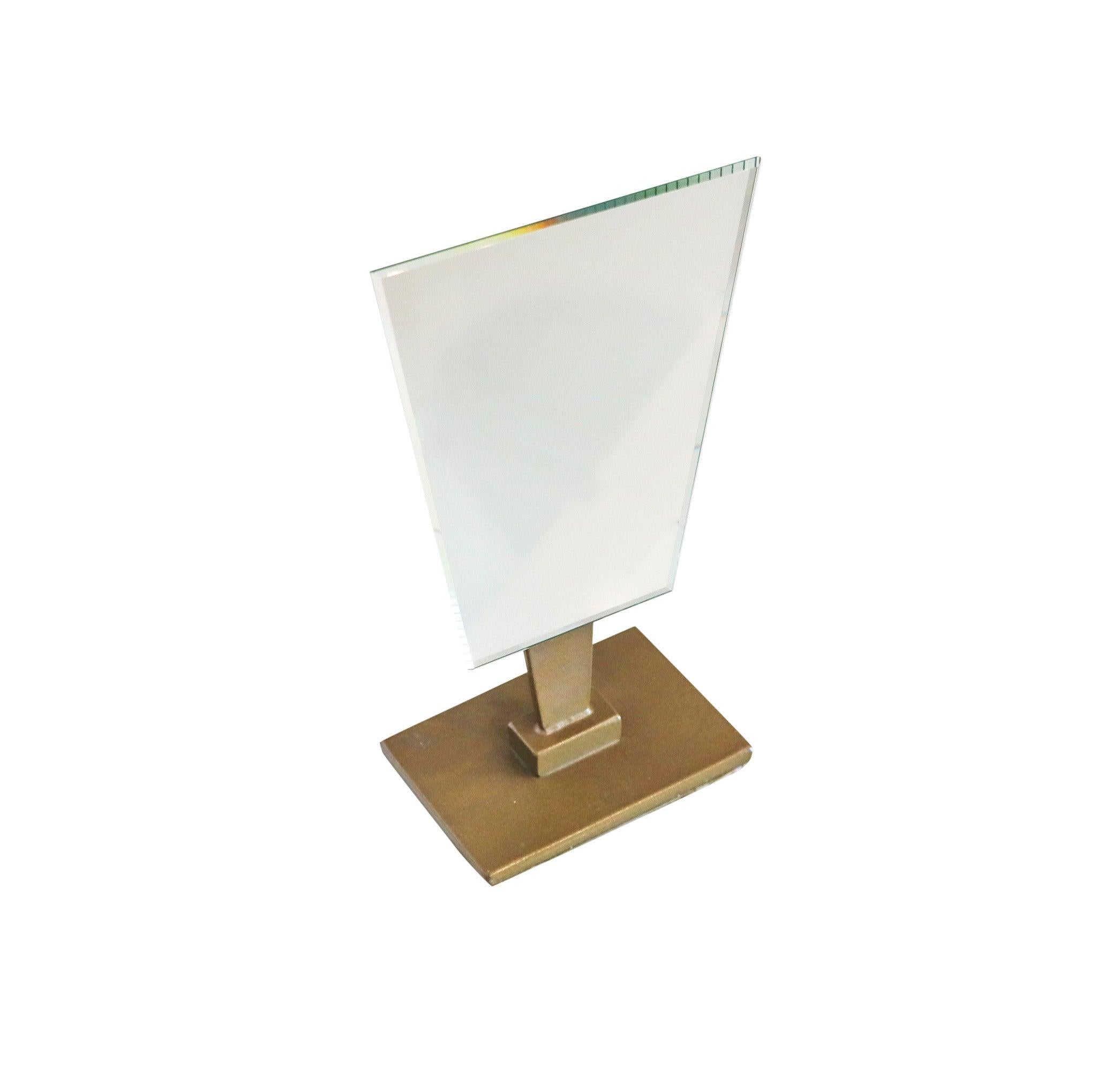 COUNTER DESK MIRROR 1935 Art Deco American Mirror In Stahl Mit Hart Emaille Lack (Mitte des 20. Jahrhunderts) im Angebot