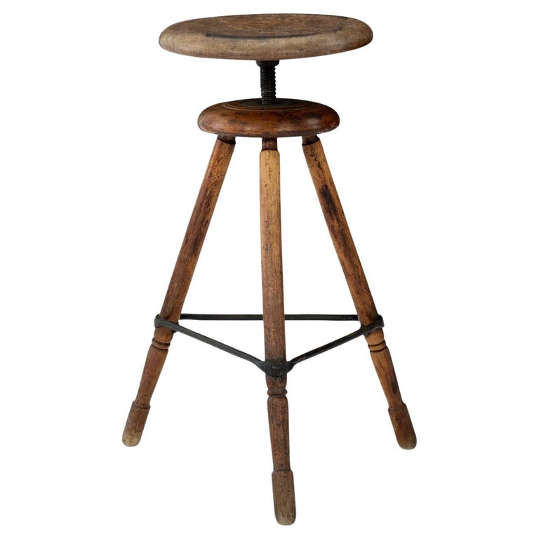 CounterHeight French Vintage Swivel Stool For Sale at 1stDibs