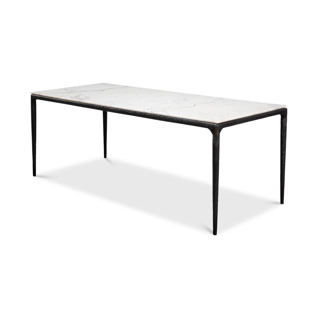 Asian Counter Height Marble Dining Table