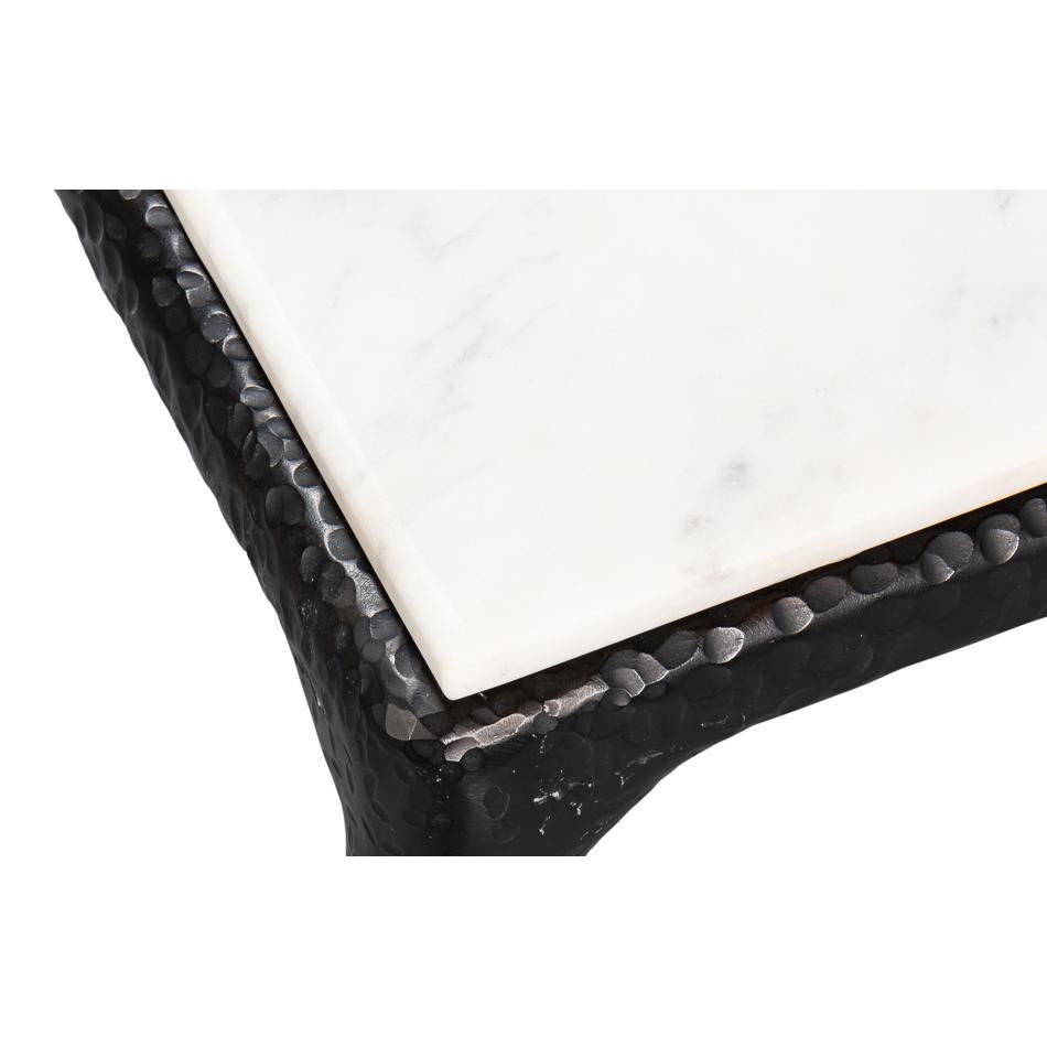 Iron Counter Height Marble Dining Table