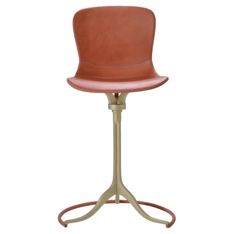 Counter-Height Swivel Chairs with Ring 'Vieux Rose', by P. Tendercool For Sale