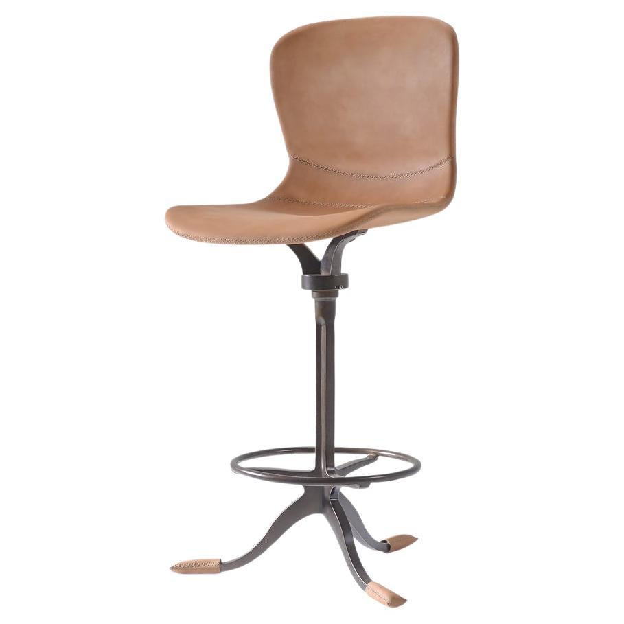 Counter-Height Swivel Stool with Footrest Ring, by P. Tendercool For Sale