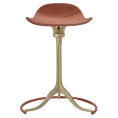 Counter-Height Swivel Stool with Ring 'Vieux Rose', by P. Tendercool