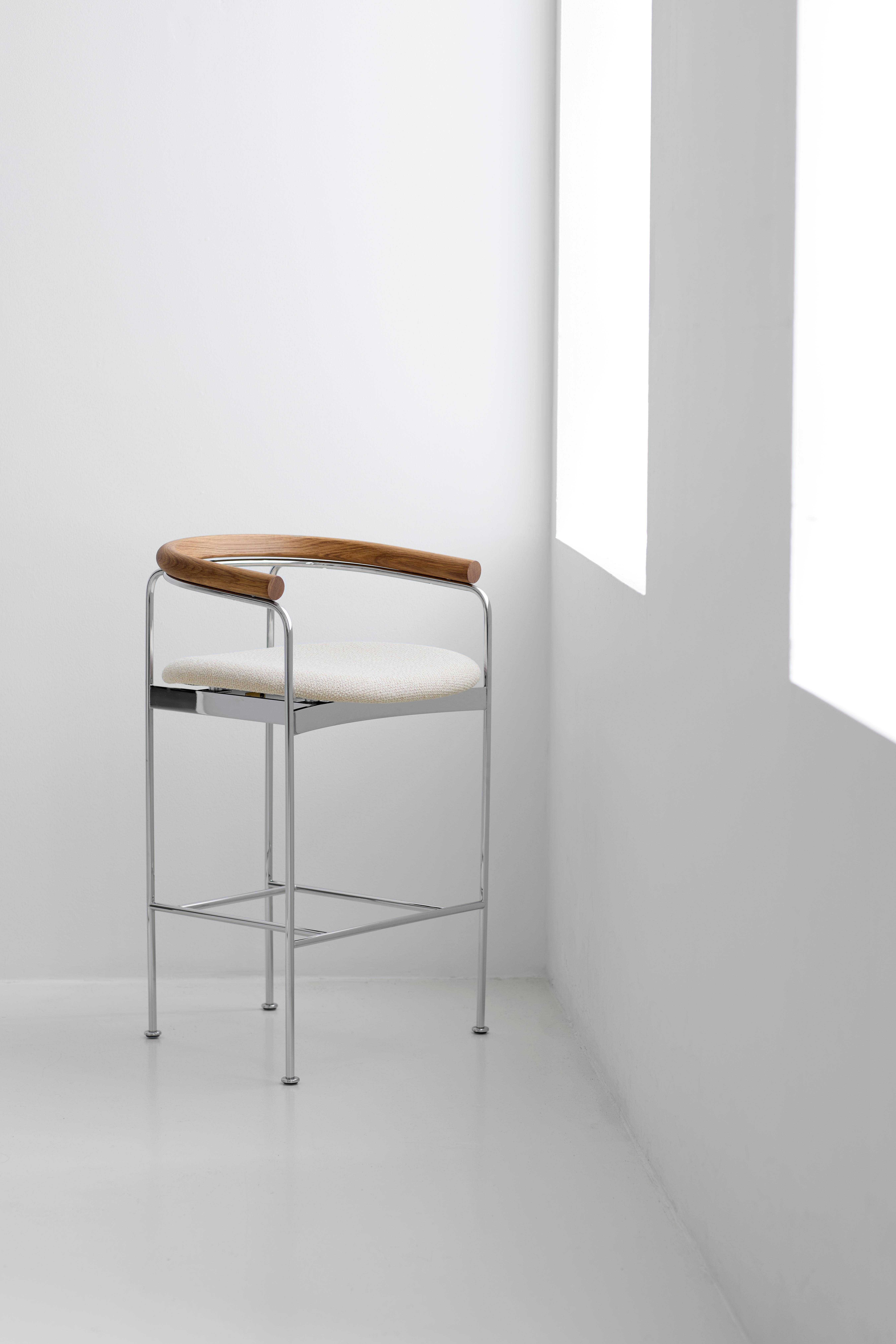 Counter Stool 'BAIA' by Kensaku Oshiro x DK3, Black Frame, Black Leather For Sale 2