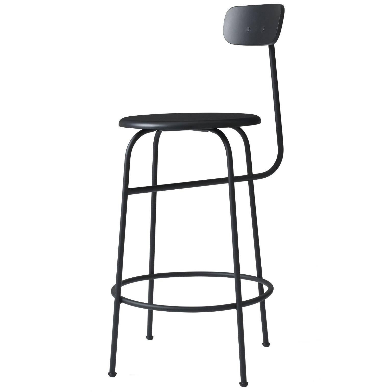 Counter Chair by Afteroom, Black Steel Frame with Painted Wood Seats For Sale