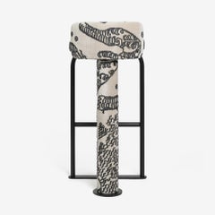 Counter Stool Fox in Fabric Dedar Tiger 001 Designer Seating for Kitchen Islands