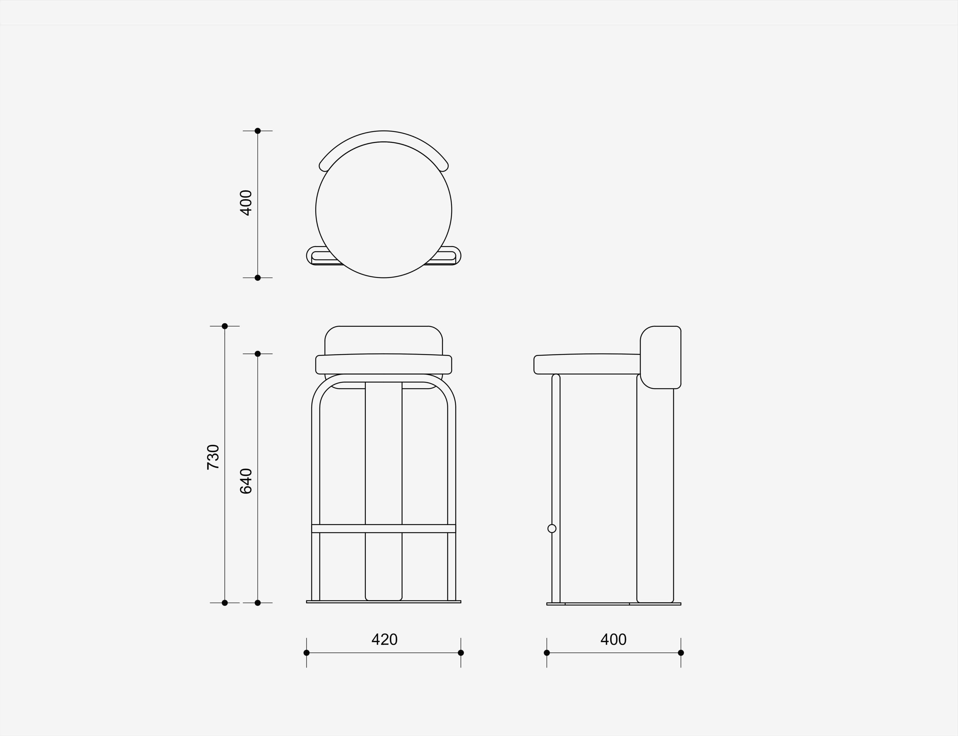 Counter Stool Fox in Oreo Fabric by Woo - Minimalist Stool for Kitchen Islands For Sale 2