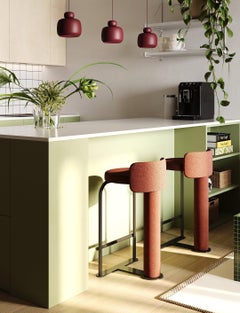 Counter Stool Fox in Oreo Fabric for Commercial Spaces, Modern Design Furniture