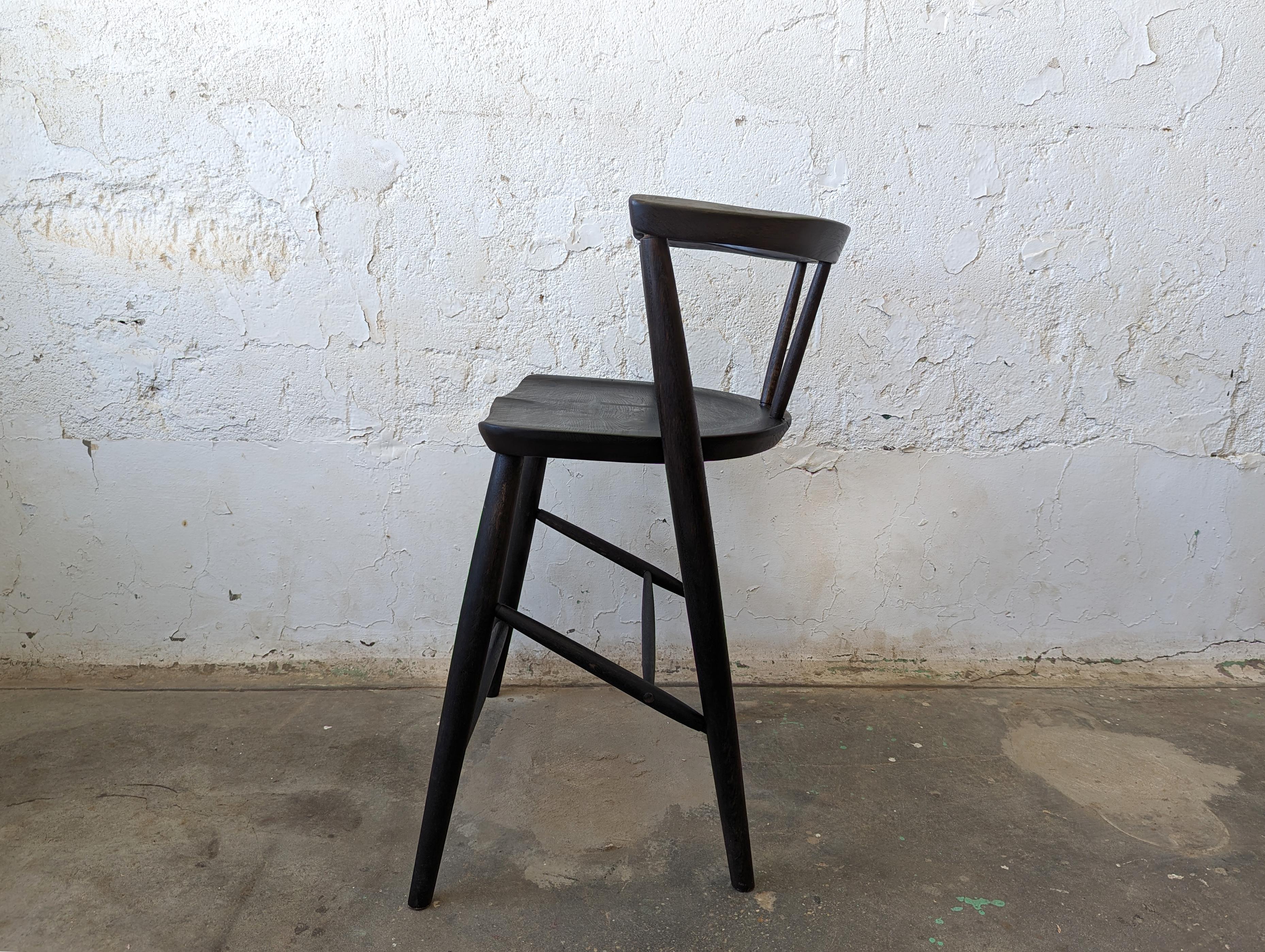 Contemporary Counter Stool in Blackened Oak For Sale
