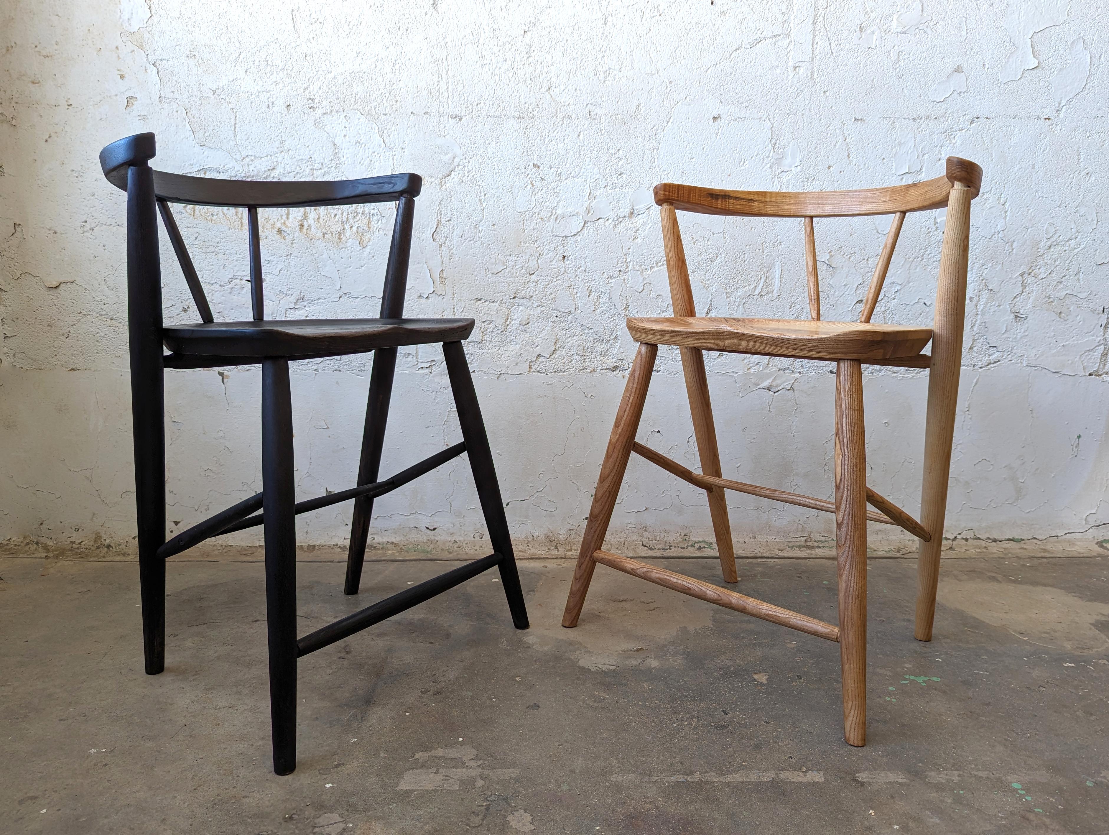 Counter Stool in Blackened Oak For Sale 1