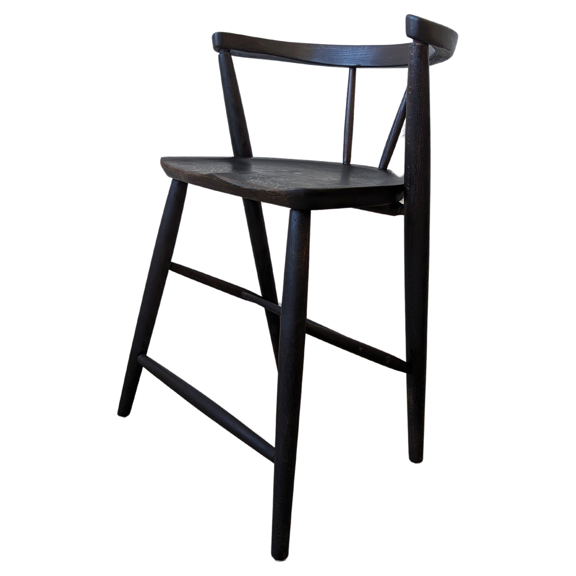Counter Stool in Blackened Oak For Sale