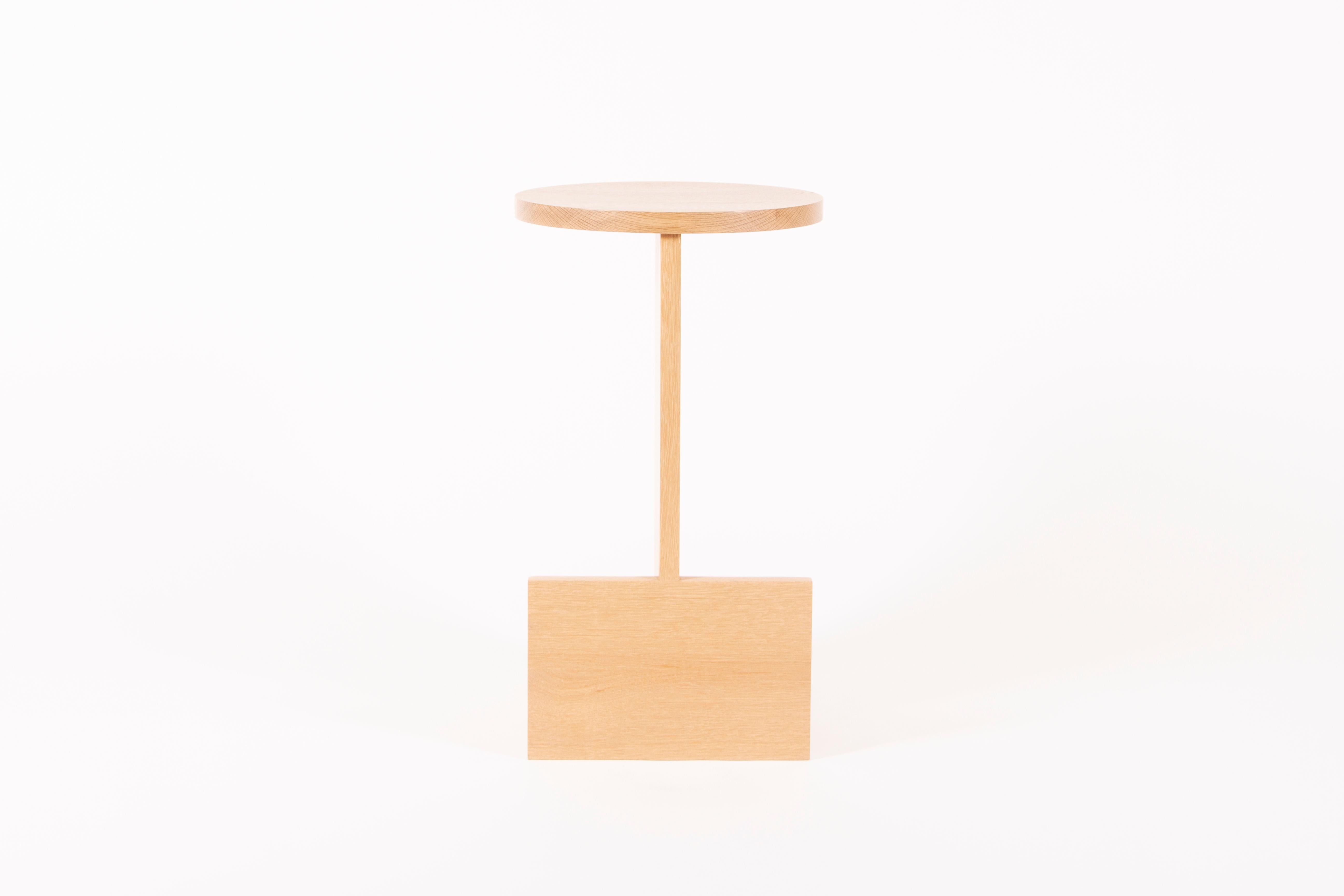 American Counter Stool in Solid White Oak and Brass by Estudio Persona