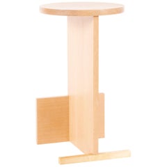 Counter Stool in Solid White Oak and Brass by Estudio Persona