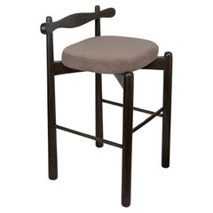 Counter Stool Uçá, Ebony Finish Wood (fabric ref : F20)