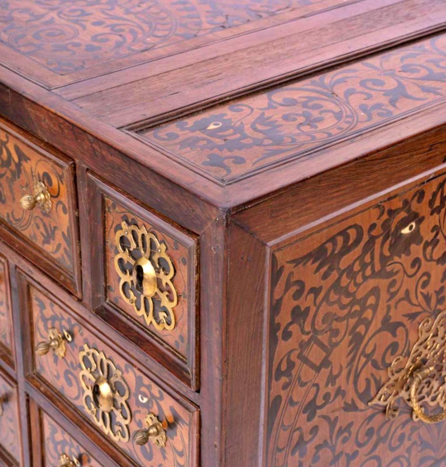 Hand-Crafted Counter with Trimpe Indo-Portuguese, 17th Century