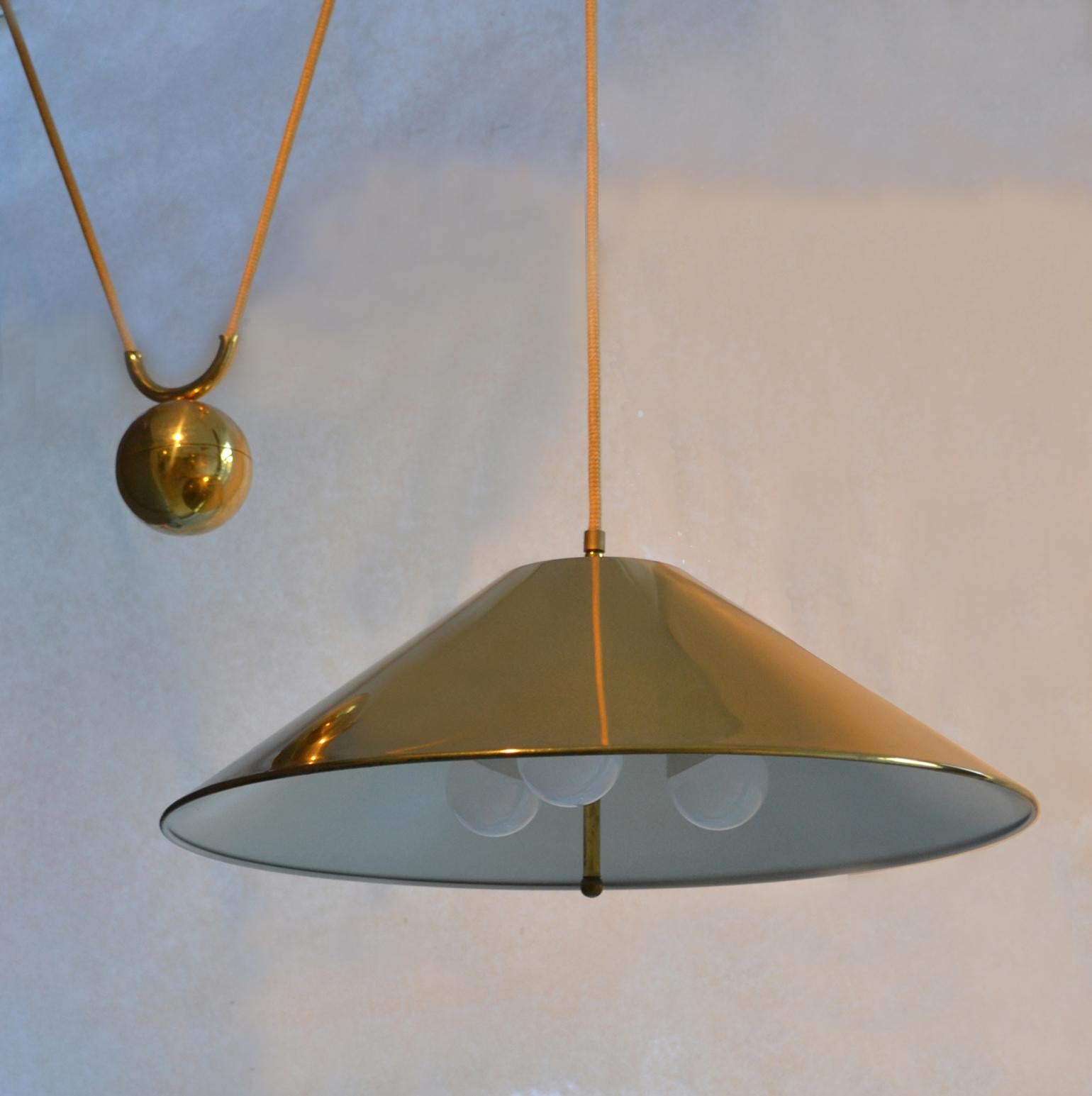 German Counterbalance Brass Pendant 'Keos' with Side Weight by Florian Schulz