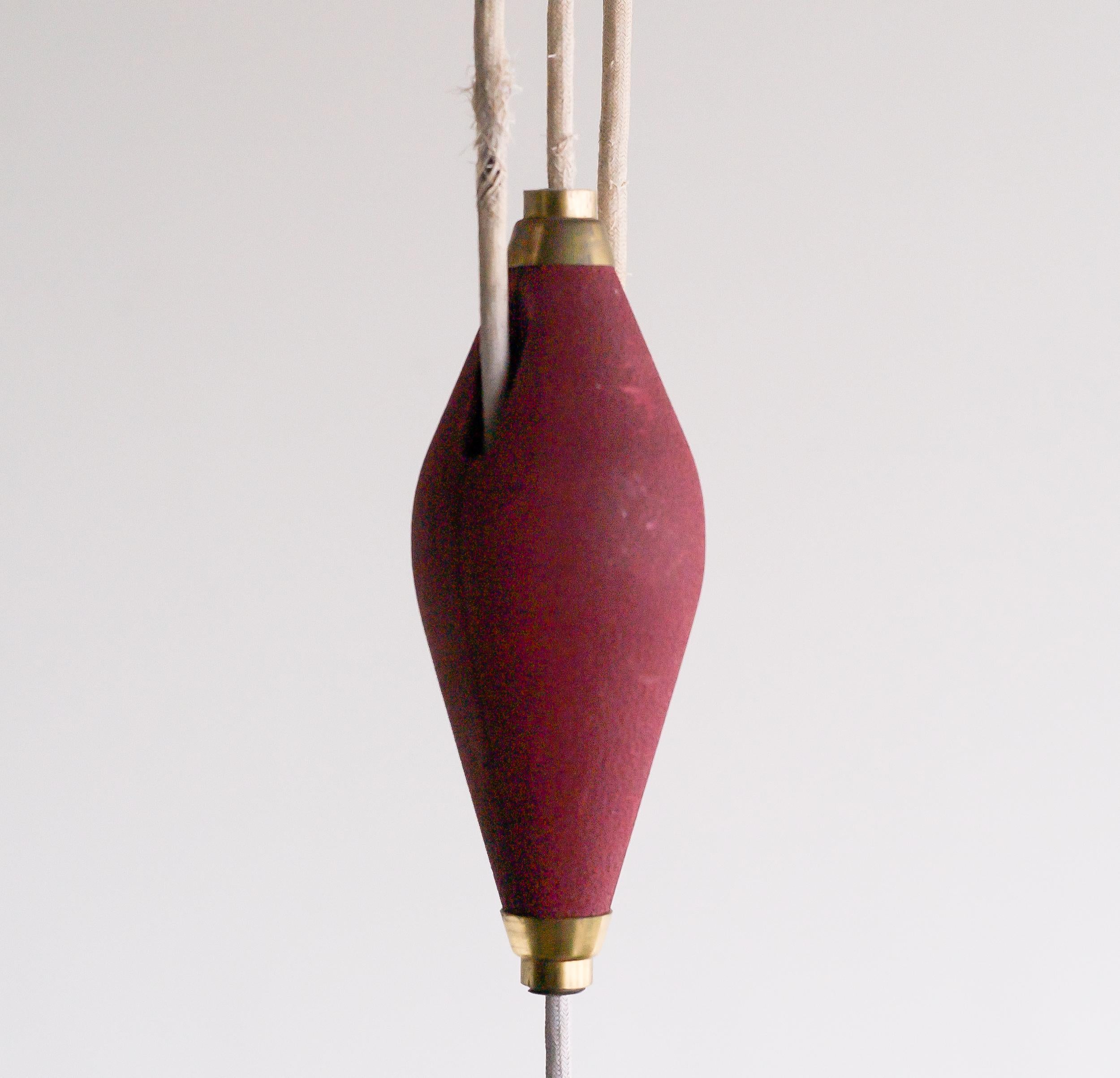 Enameled Counterbalance Pendant Lamp by Nordiska Kompaniet, 1950s