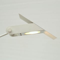 Minimalist White Counterbalance Floor Lamp, Swiss Design by Baltensweiler