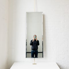 Countertop to Ceiling Fitted Quadris Rectangular Beveled Mirror, Brass Frame