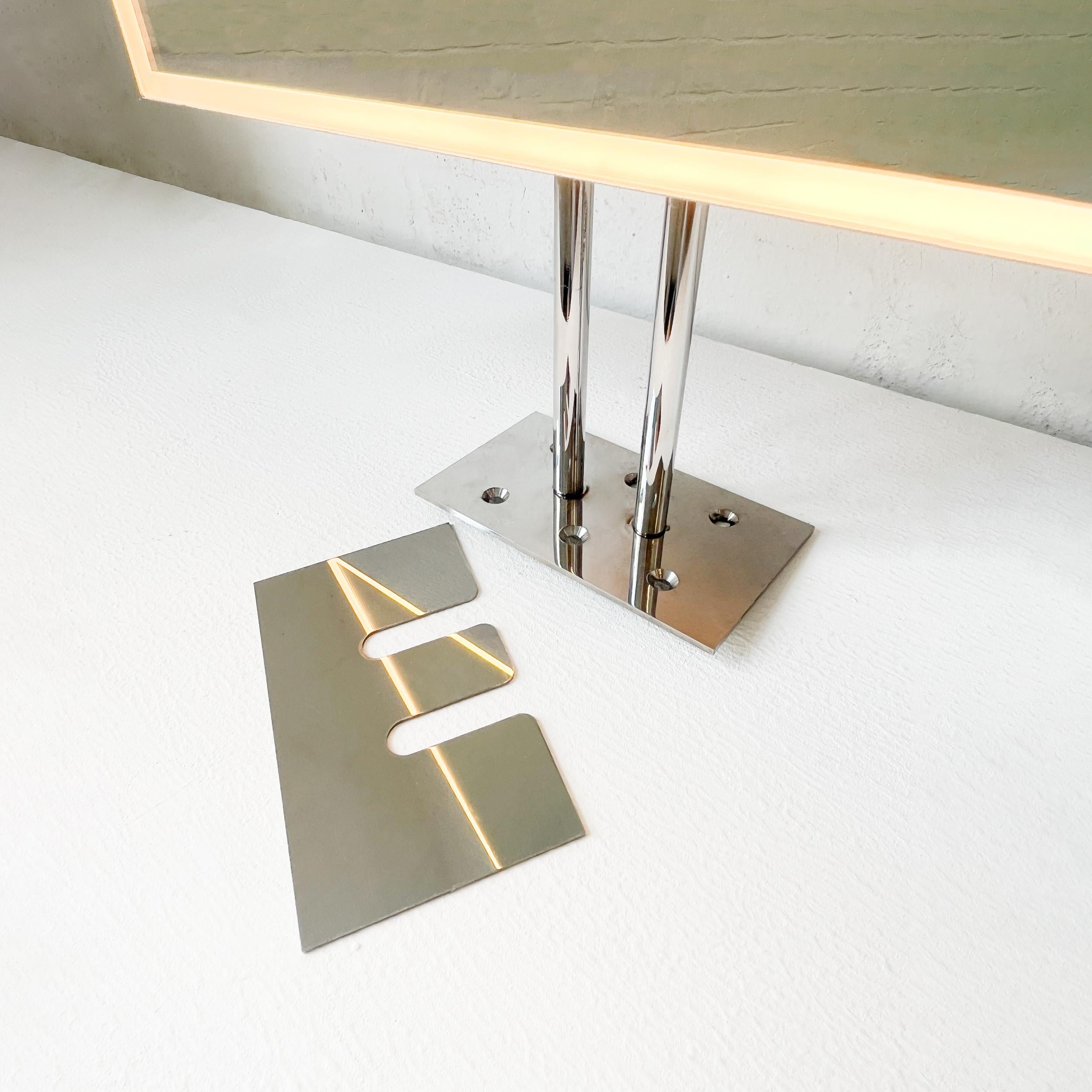Countertop to Ceiling Illuminated Rectangular Mirror, Stainless Steel Frame In condizioni Nuovo in vendita a London, London