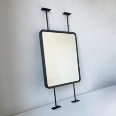 Countertop to Ceiling Rectangular Mirror with Blackened Stainless Steel Frame