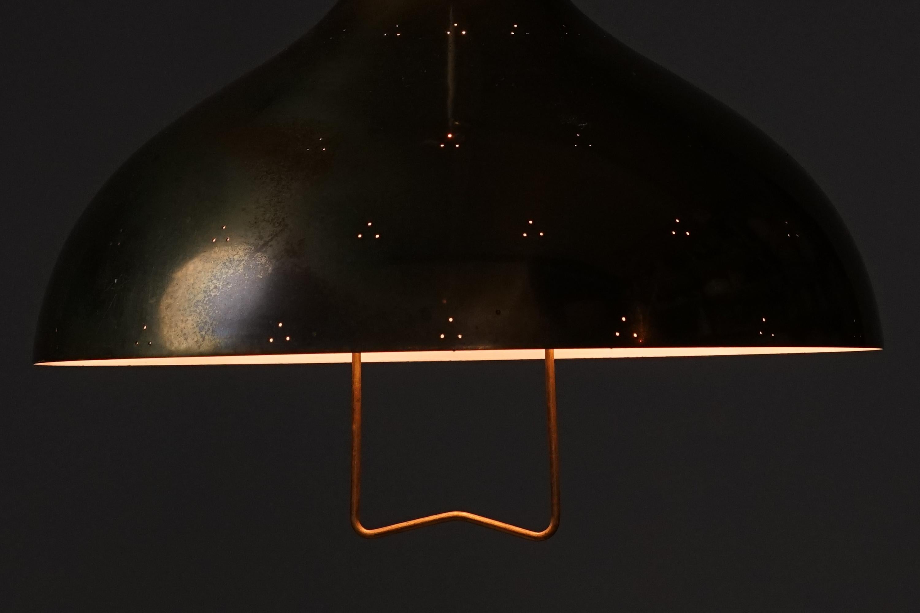 Finnish Counterweight Brass Pendant by Itsu Oy, 1950s For Sale