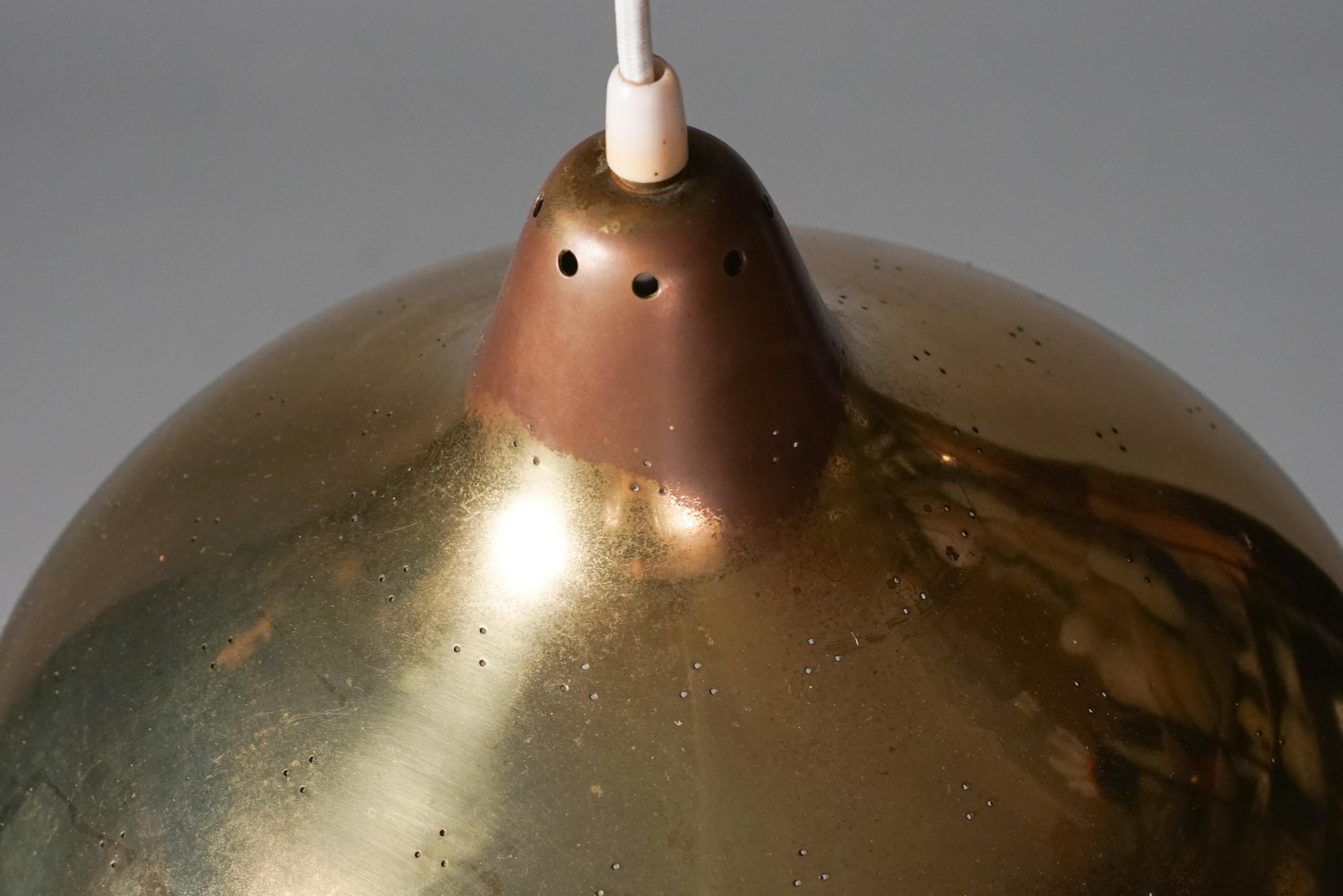 Mid-20th Century Counterweight Brass Pendant by Itsu Oy, 1950s For Sale