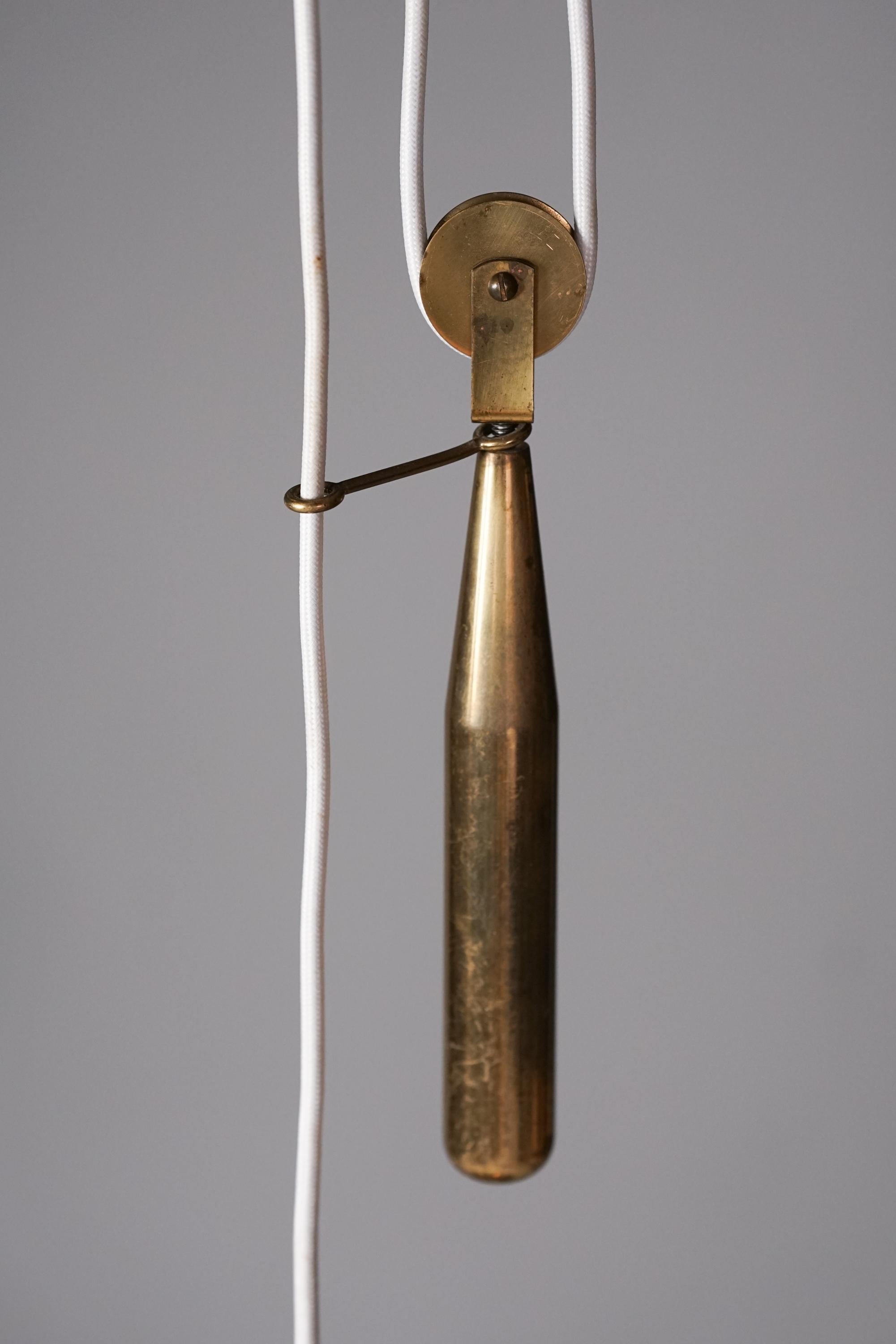 Counterweight Brass Pendant by Itsu Oy, 1950s For Sale 1