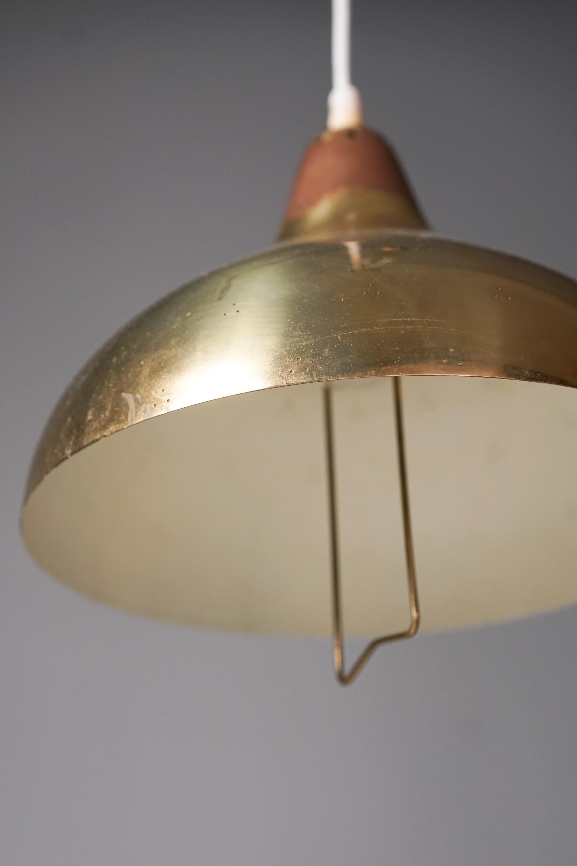 Counterweight Brass Pendant by Itsu Oy, 1950s For Sale 2