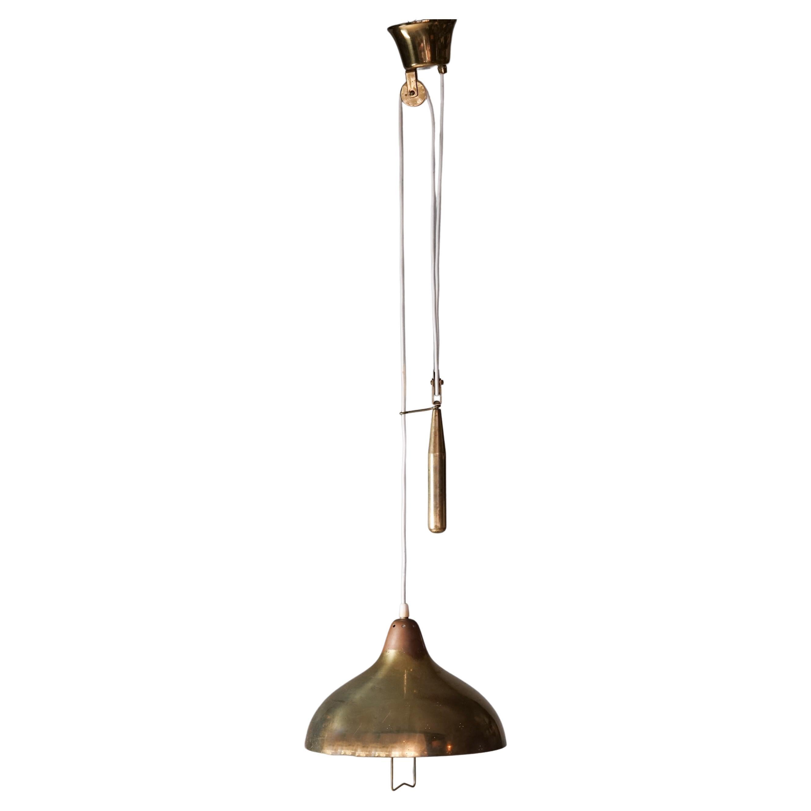 Counterweight Brass Pendant by Itsu Oy, 1950s