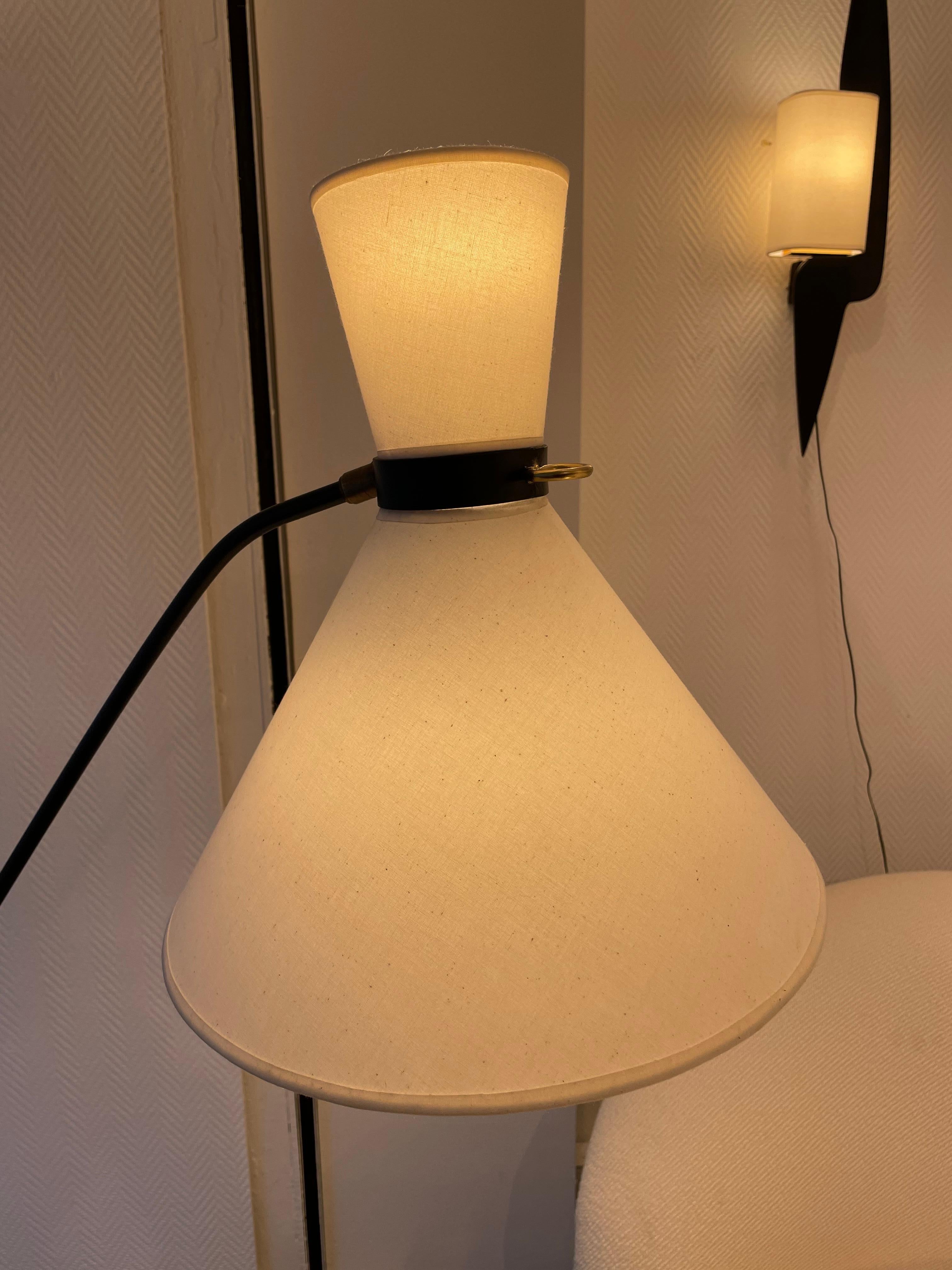 French  Counterweight Floor Lamp by Arlus For Sale