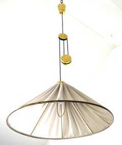 Counterweight Pendelleuchte „Jo-Jo Zug“ Kalmar, Josef Frank, Messing und Seide