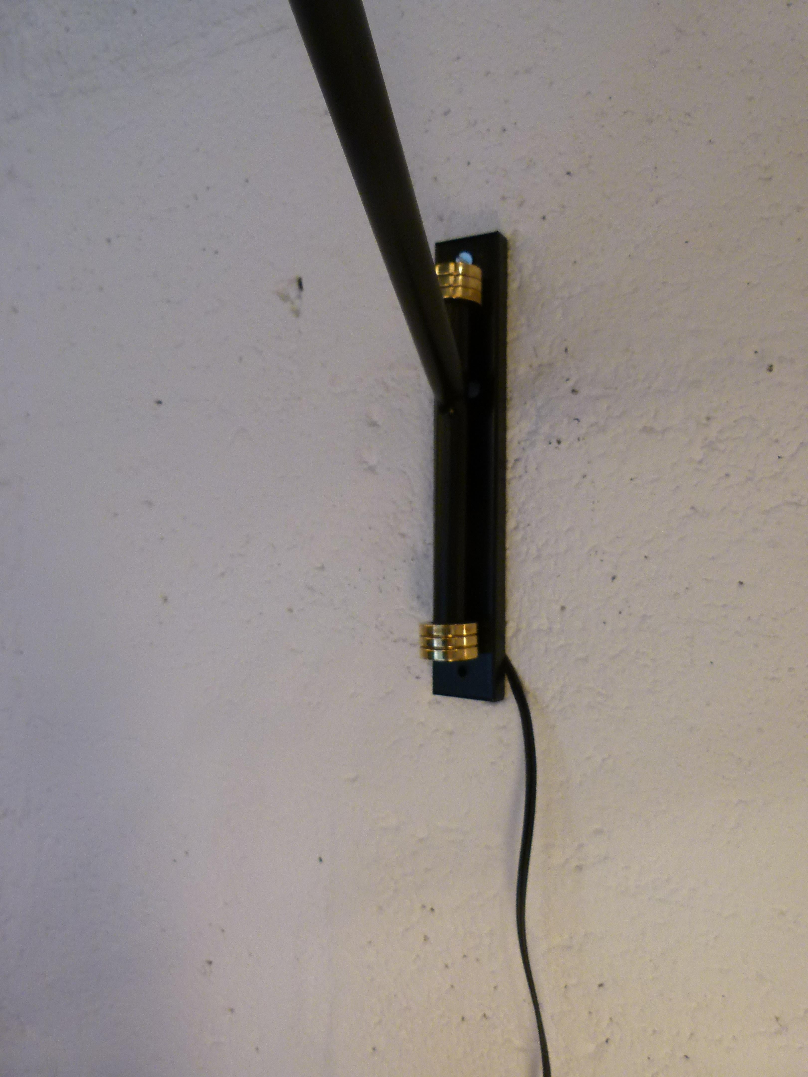 Metal Counterweight sconces, R. Lunel circa 1950 For Sale