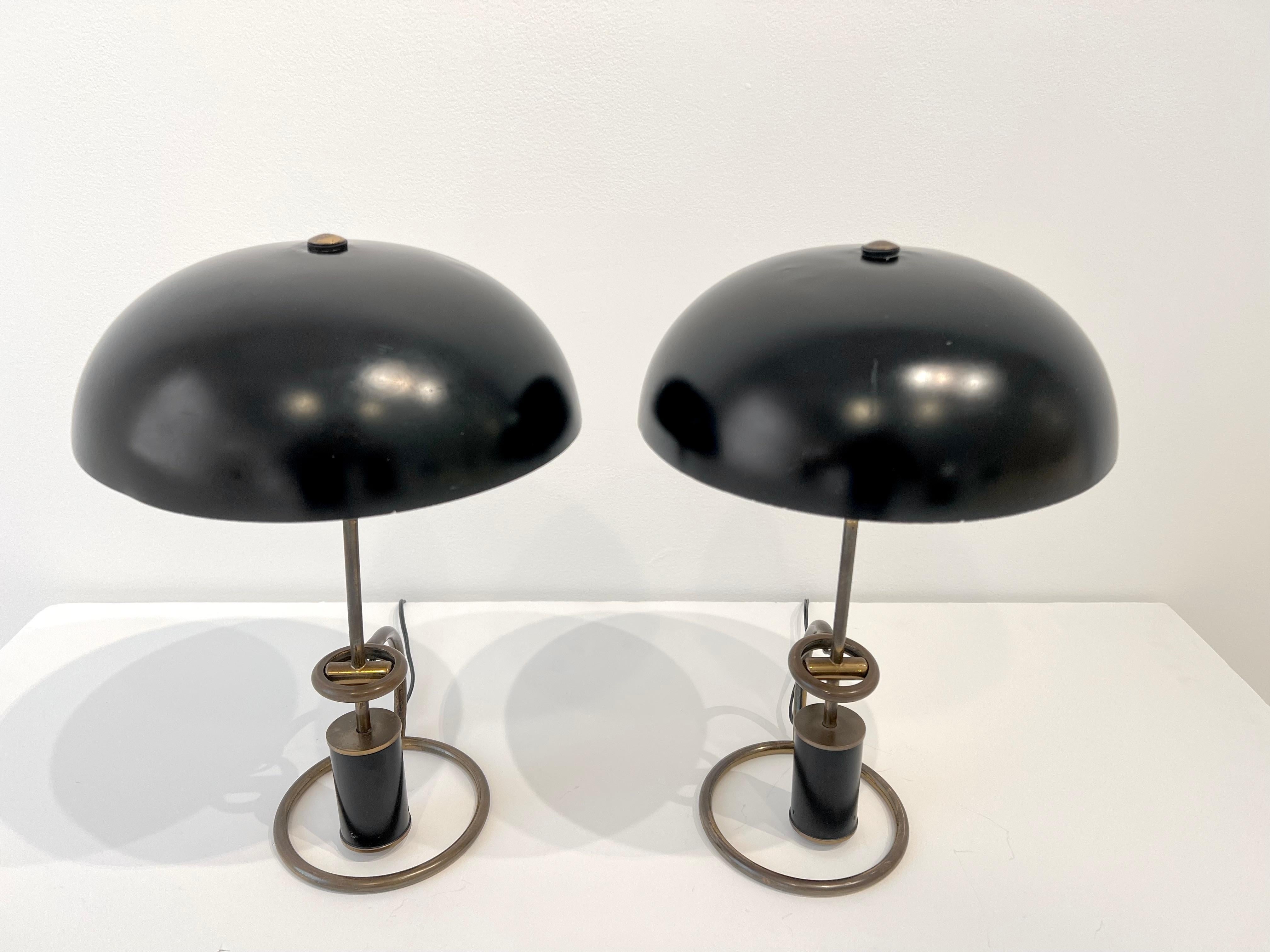 Lámpara de sobremesa de latón Scrittoio de Angelo Lelli para Arredoluce Italiano en venta