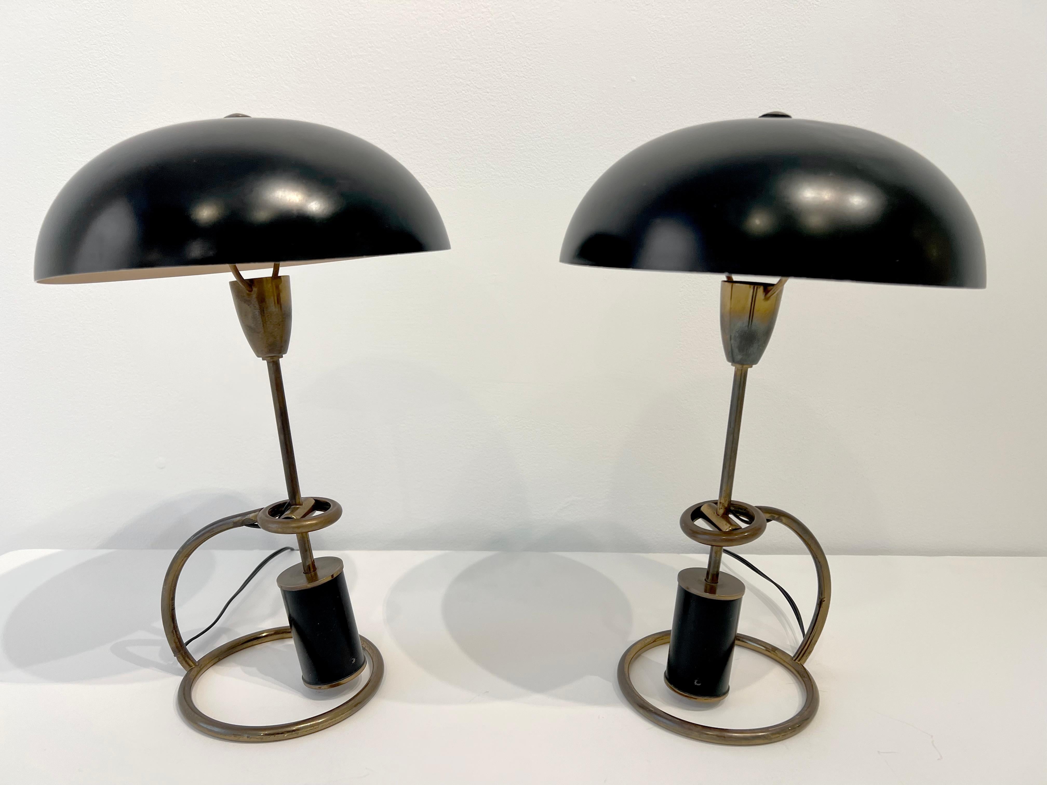 Lámpara de sobremesa de latón Scrittoio de Angelo Lelli para Arredoluce en venta 2
