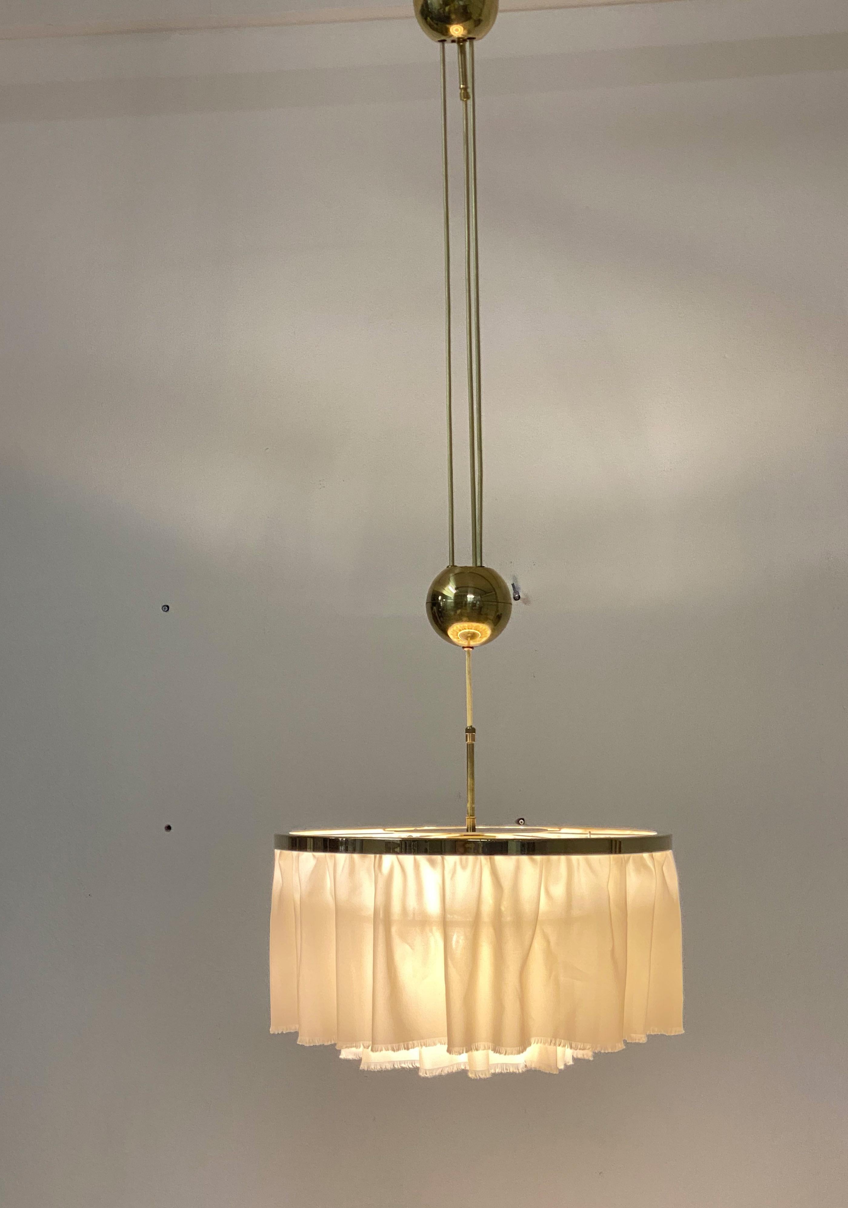 Counterweight Silk Pendant Lamp by J.T. Kalmar Designed by Adolf Loos For Sale 3