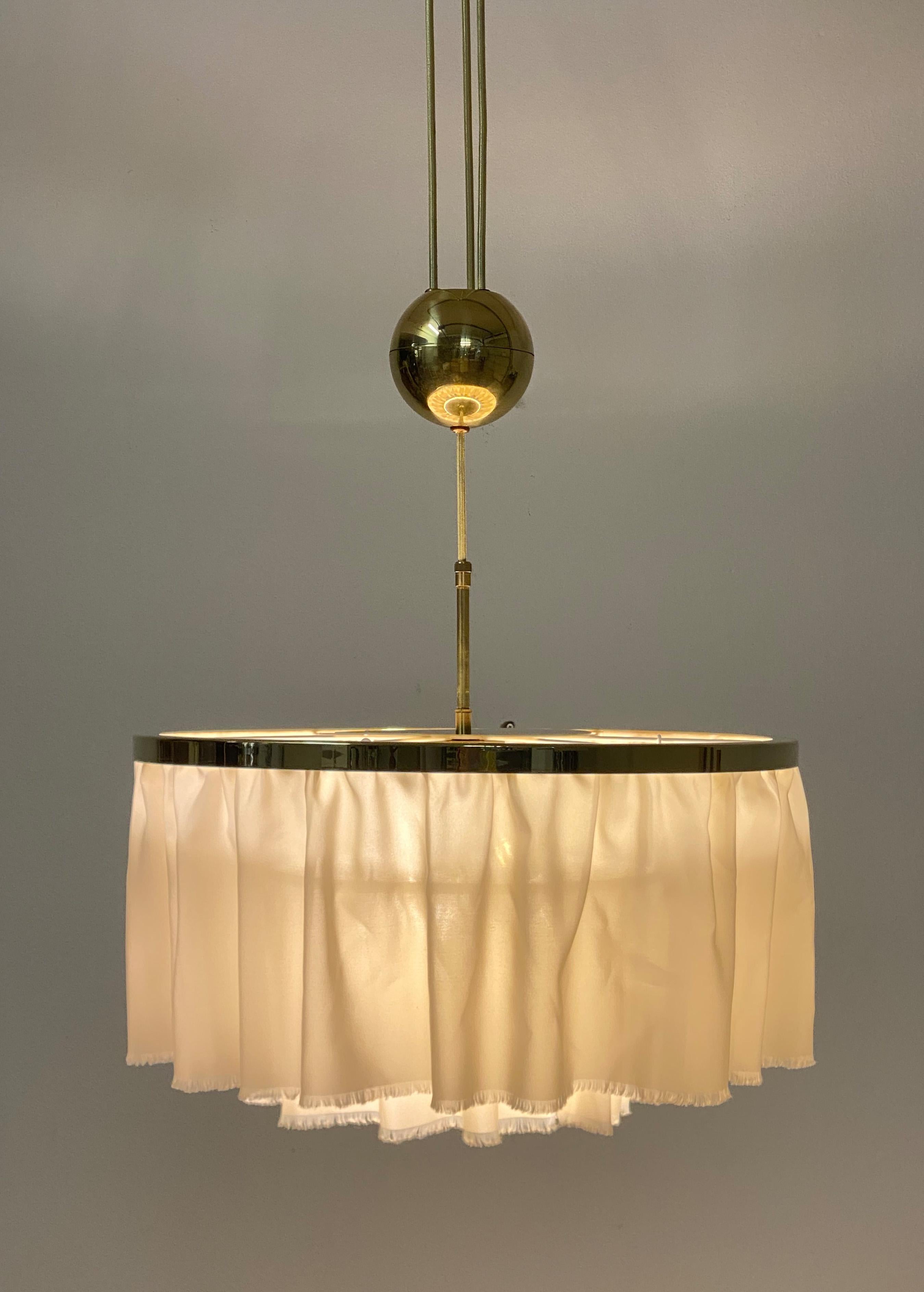 Counterweight Silk Pendant Lamp by J.T. Kalmar Designed by Adolf Loos For Sale 4