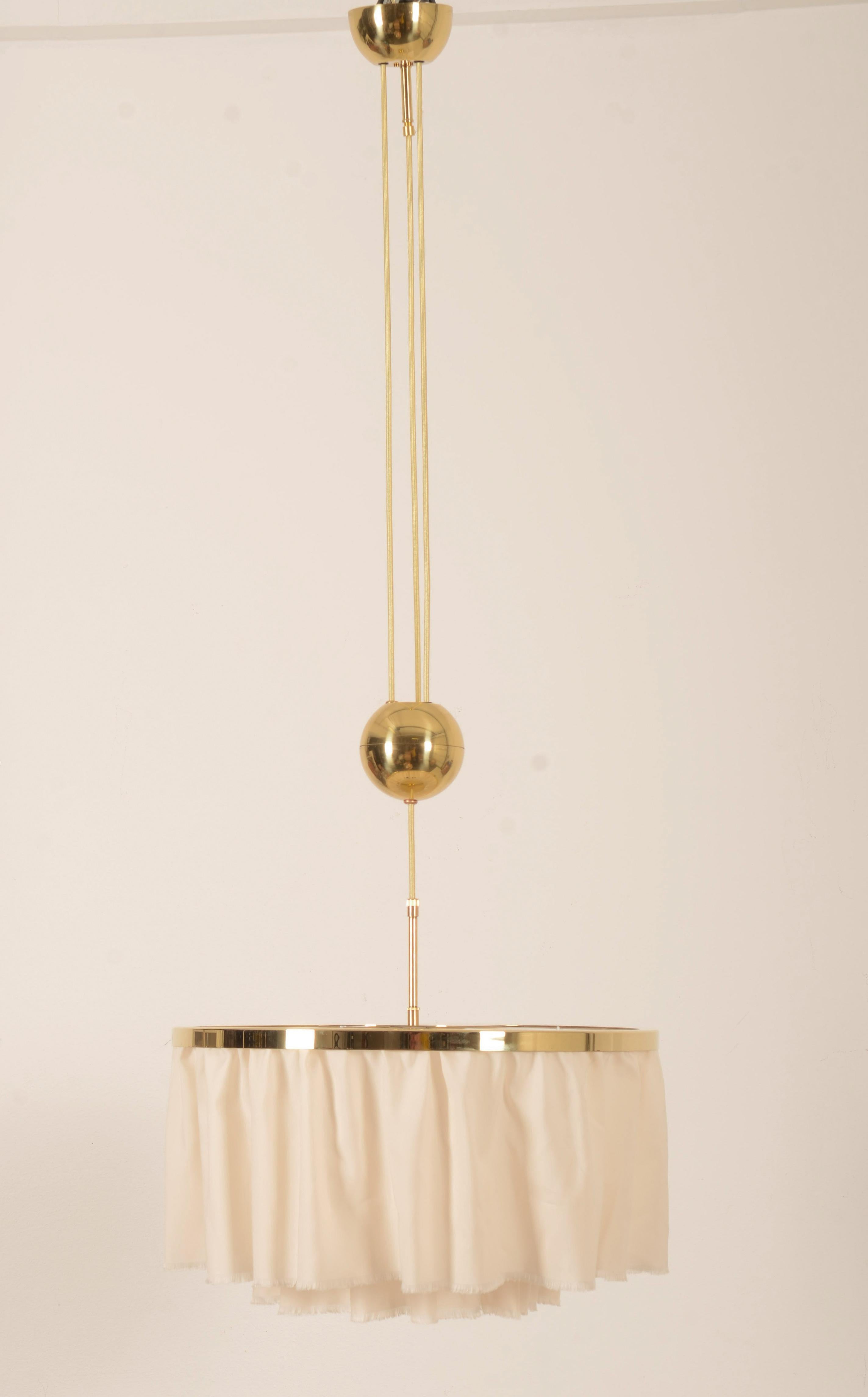 Counterweight Silk Pendant Lamp by J.T. Kalmar Designed by Adolf Loos For Sale 2