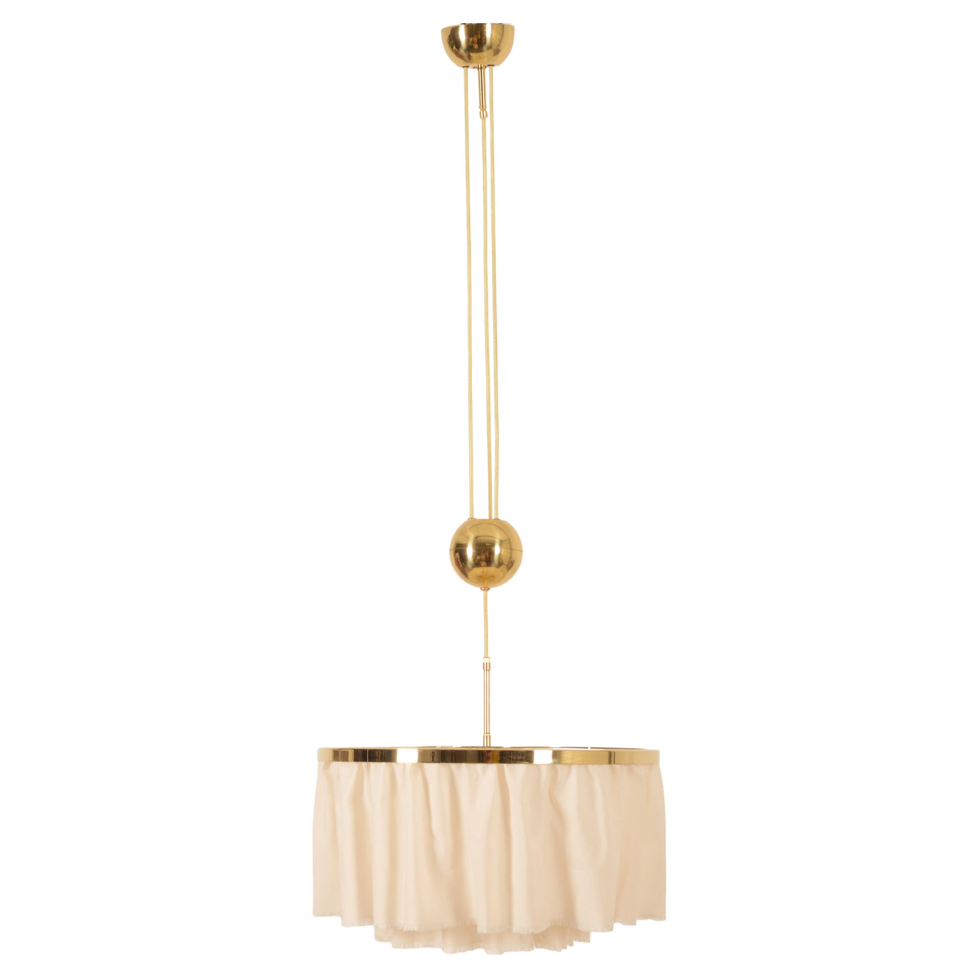 Counterweight Silk Pendant Lamp by J.T. Kalmar Designed by Adolf Loos For Sale