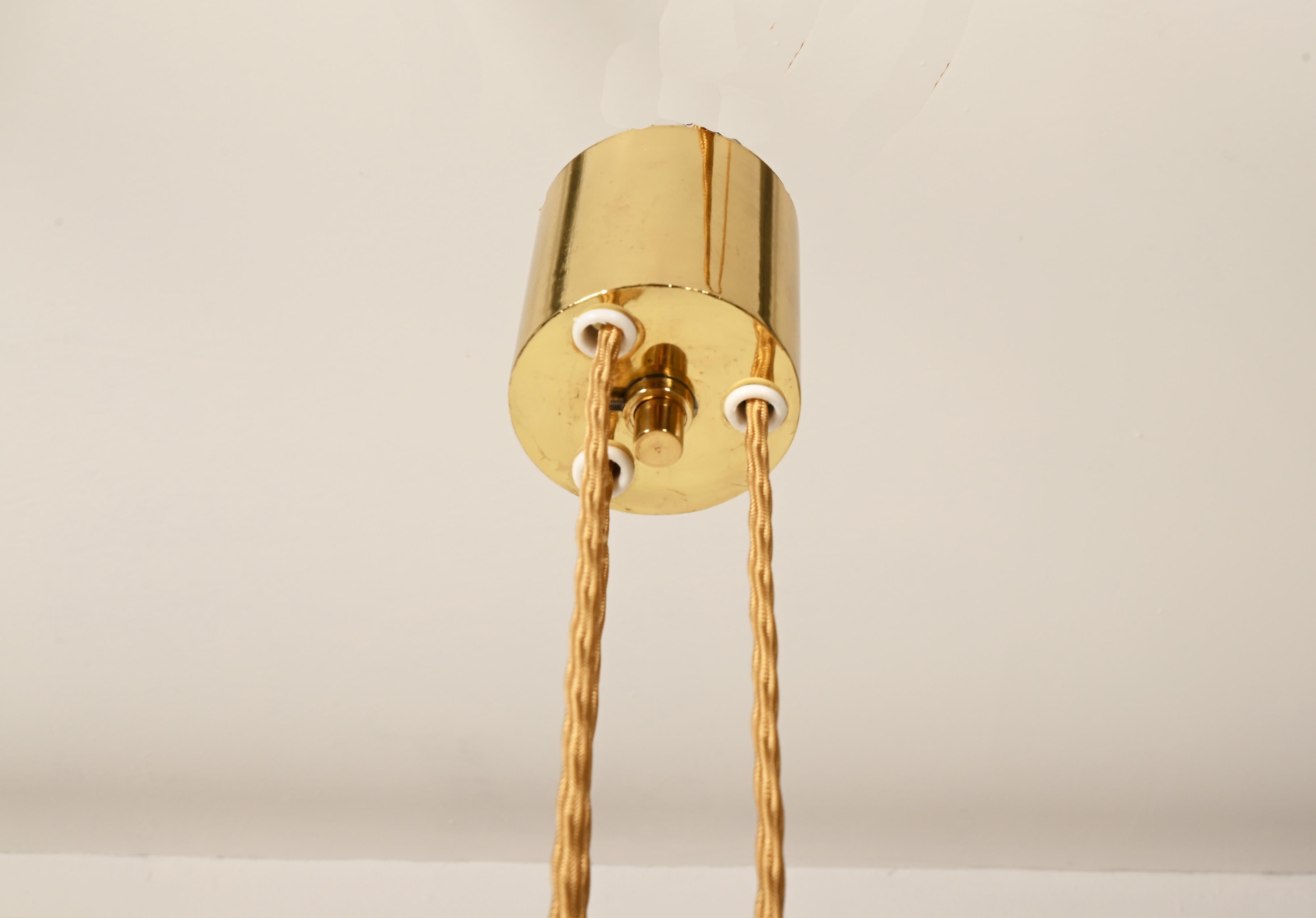 Counterweight Silk Pendant Light Attributed to Josef Frank 3