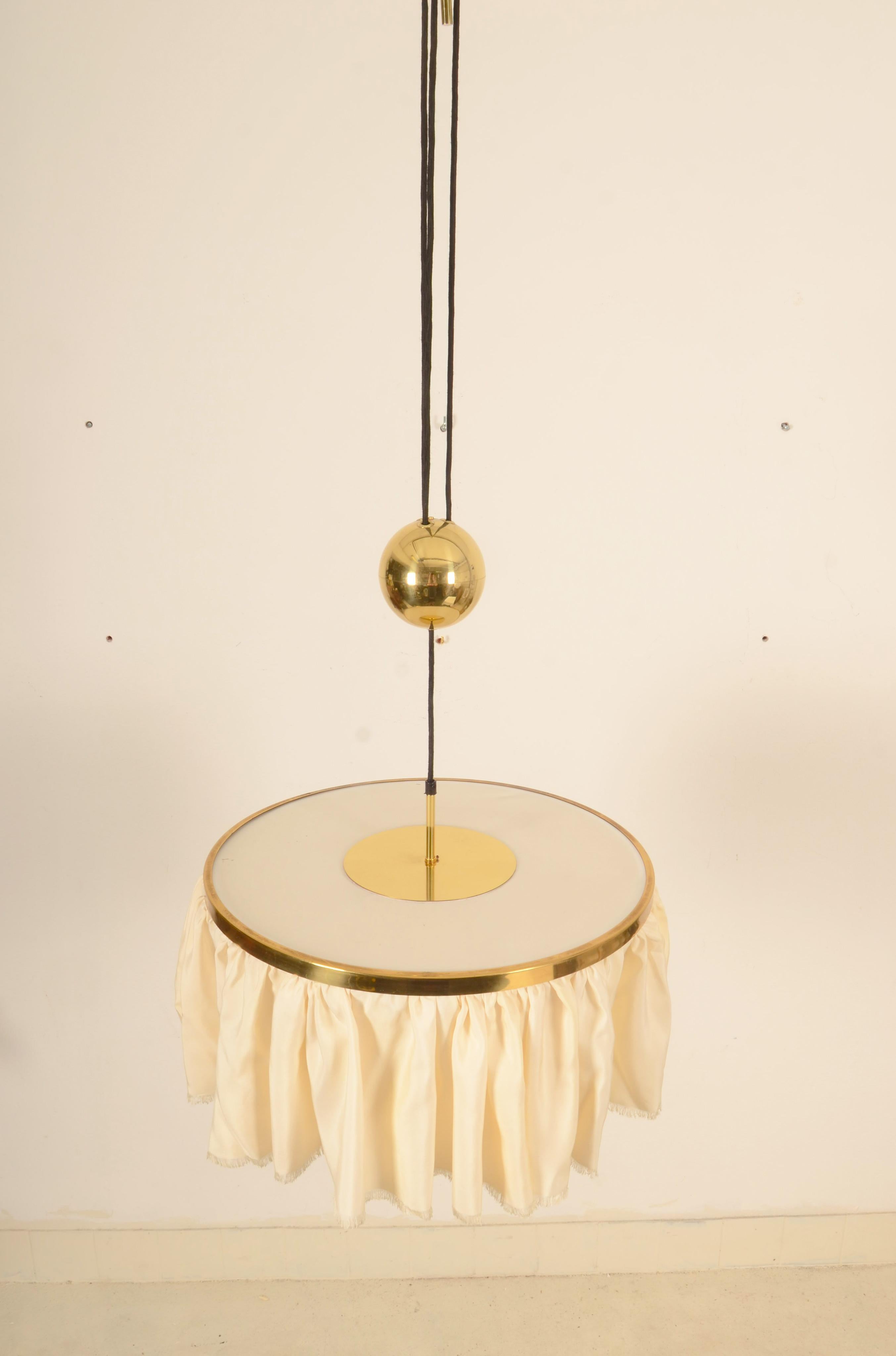 Counterweight Silk Pendant Light by J.T. Kalmar Designed by Adolf Loos For Sale 4