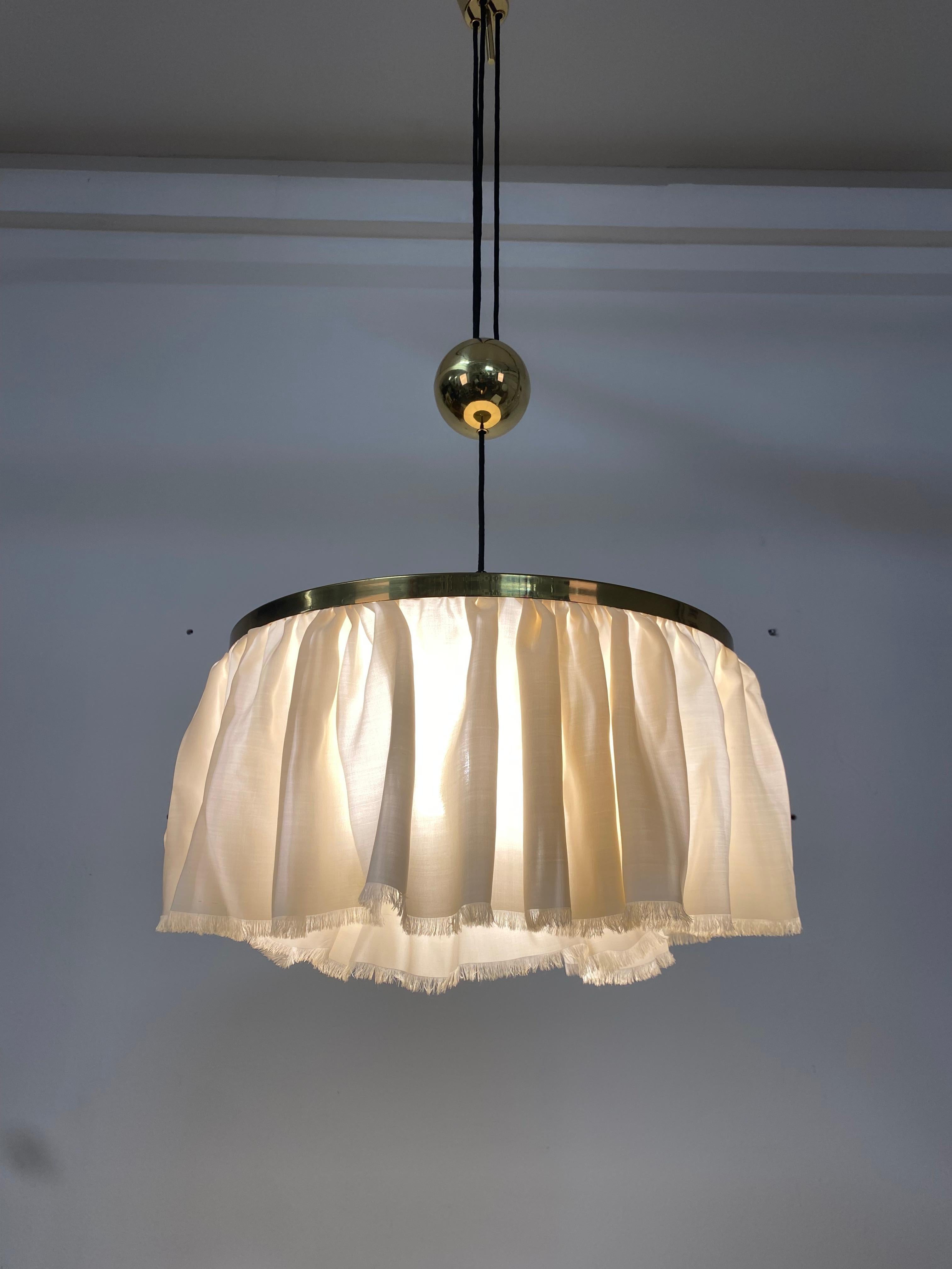 Counterweight Silk Pendant Light by J.T. Kalmar Designed by Adolf Loos For Sale 7