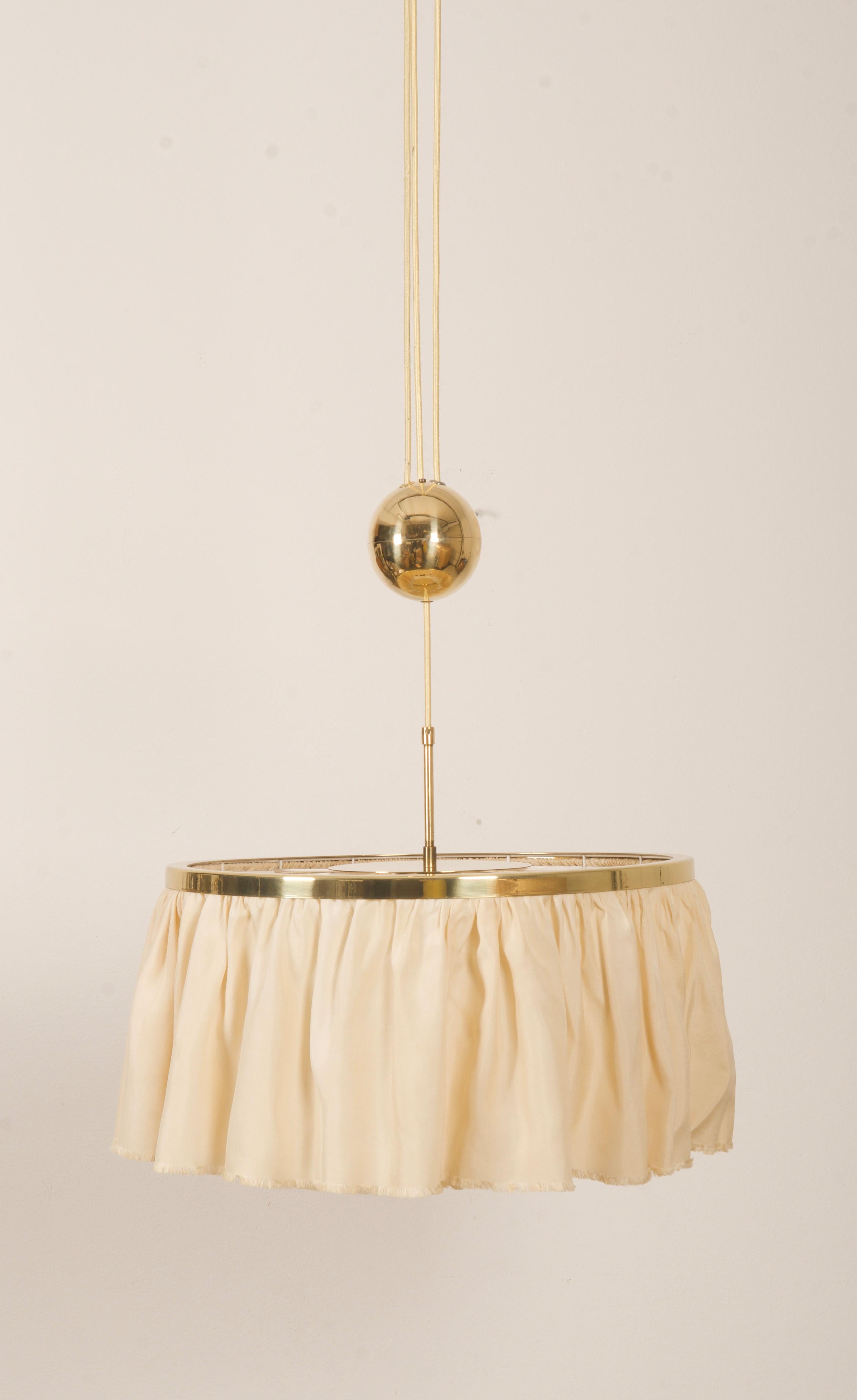 Vienna Secession Counterweight Silk Pendant Light by J.T. Kalmar Designed by Adolf Loos