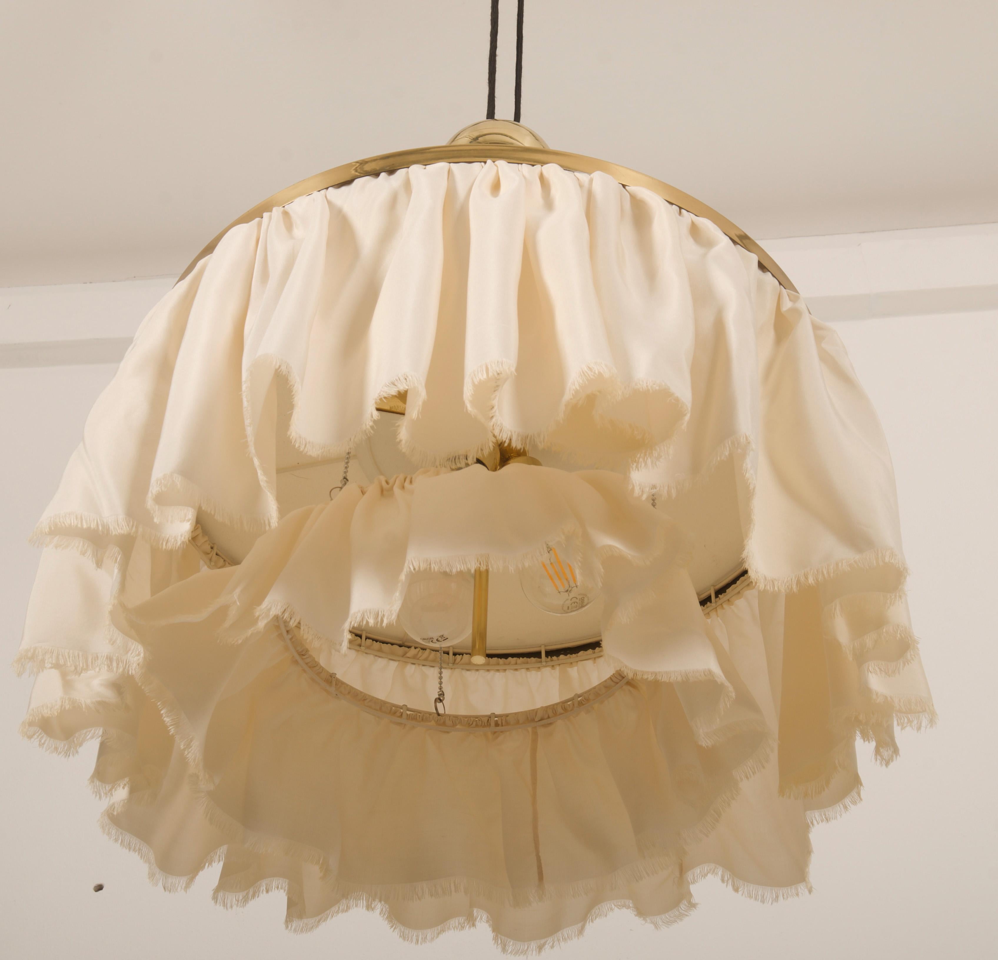 Counterweight Silk Pendant Light by J.T. Kalmar Designed by Adolf Loos In Good Condition For Sale In Vienna, AT