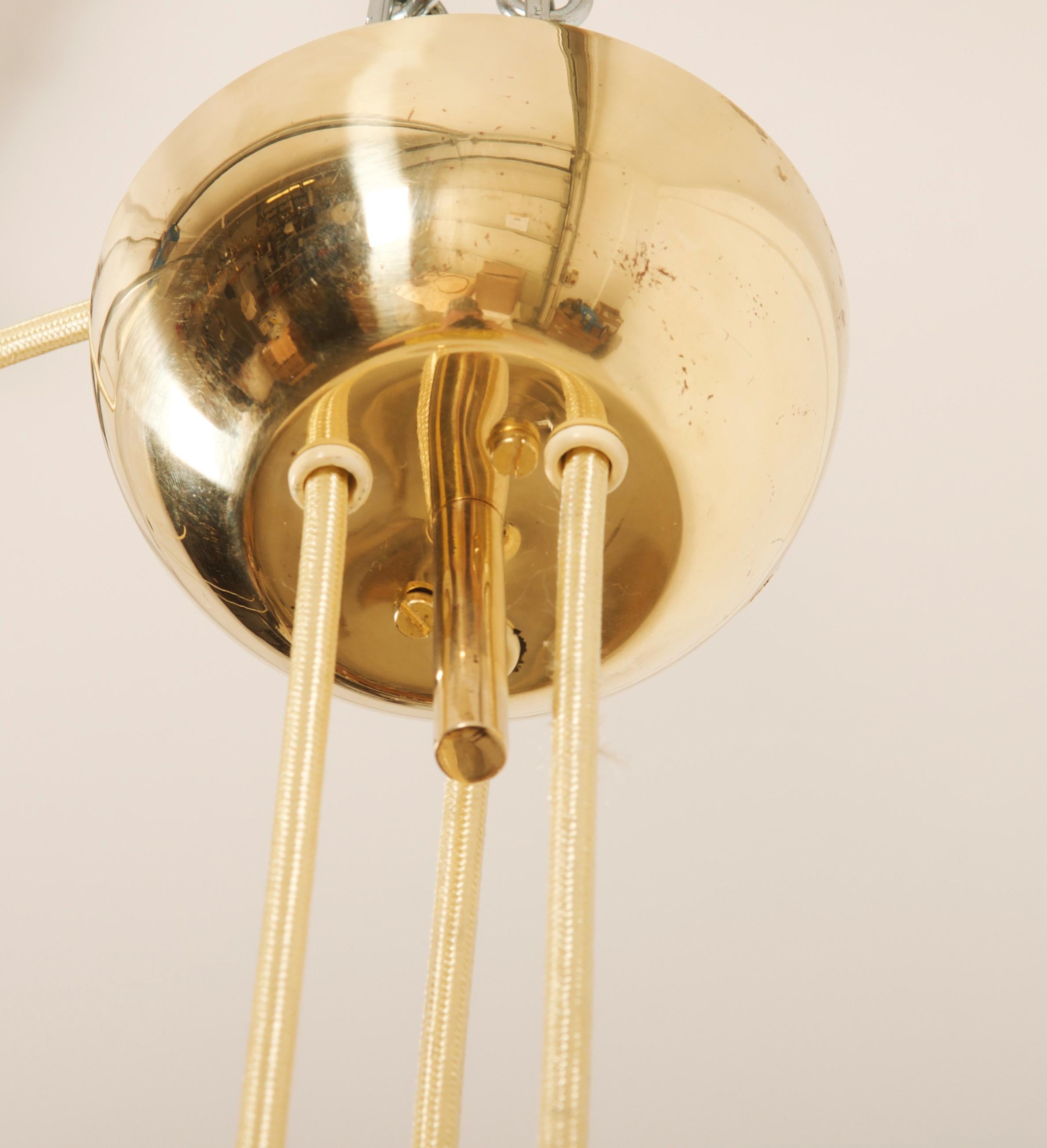 Mid-20th Century Counterweight Silk Pendant Light by J.T. Kalmar Designed by Adolf Loos