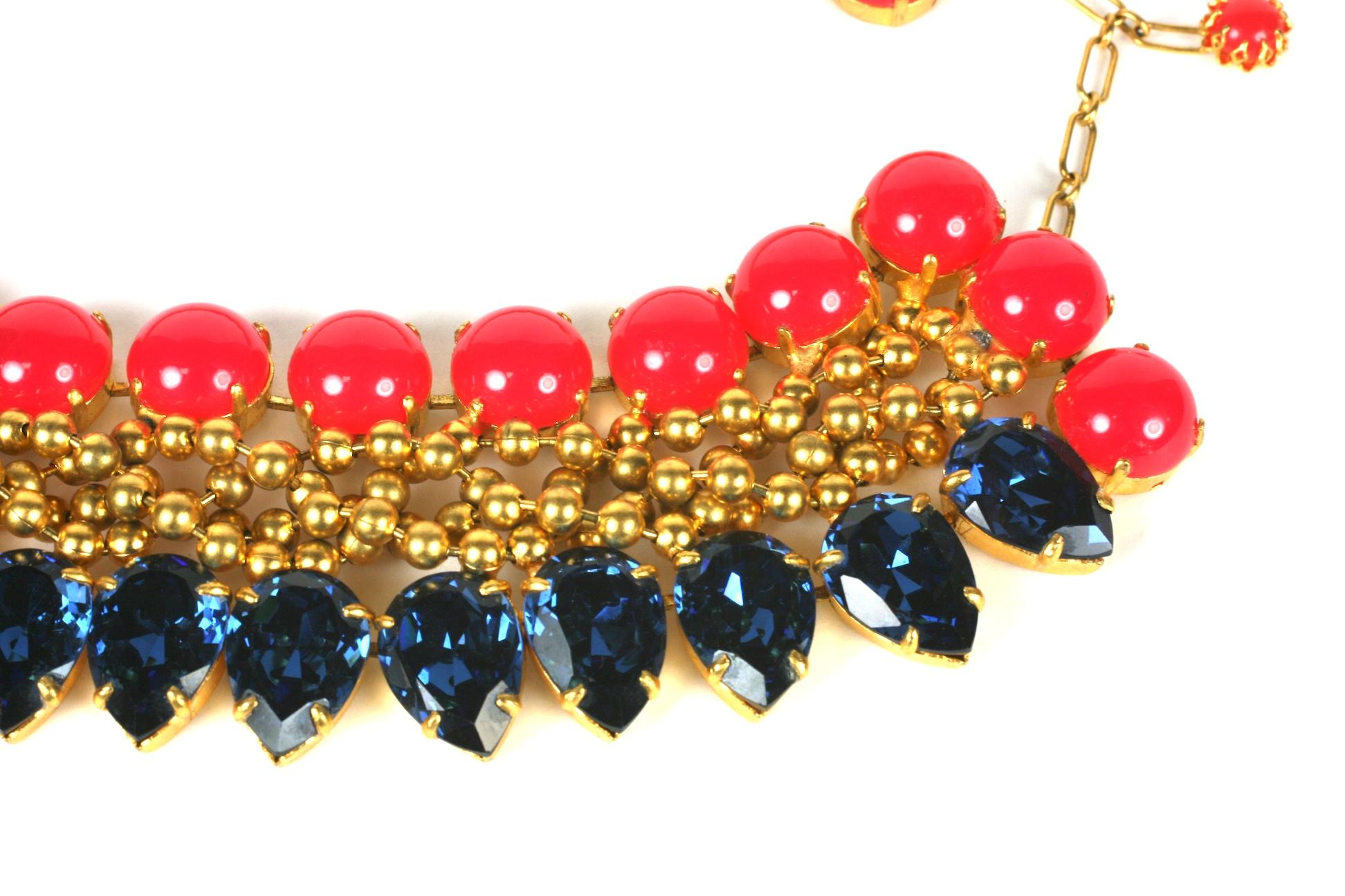 Pear Cut Countess Cis Moghul Bib Necklace For Sale